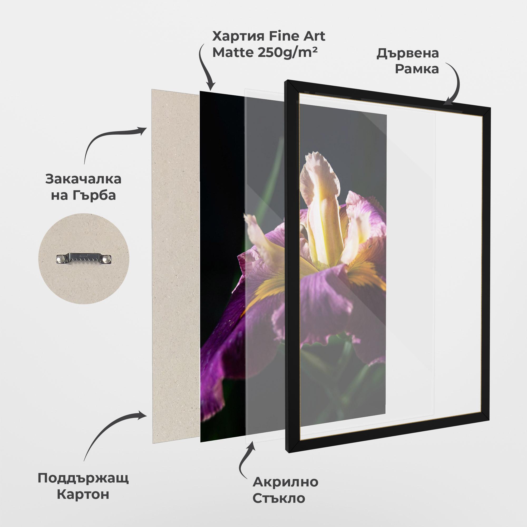 Рамкиран постер Pastel Yellow Iris mockup 1