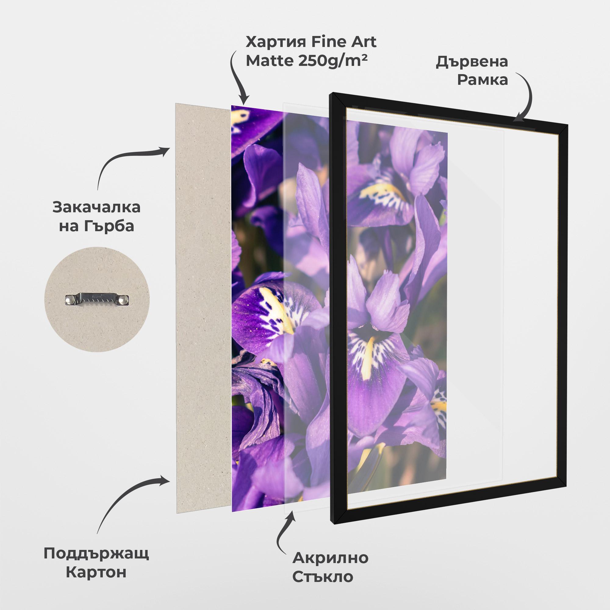 Рамкиран постер Small Purple Iris mockup 1