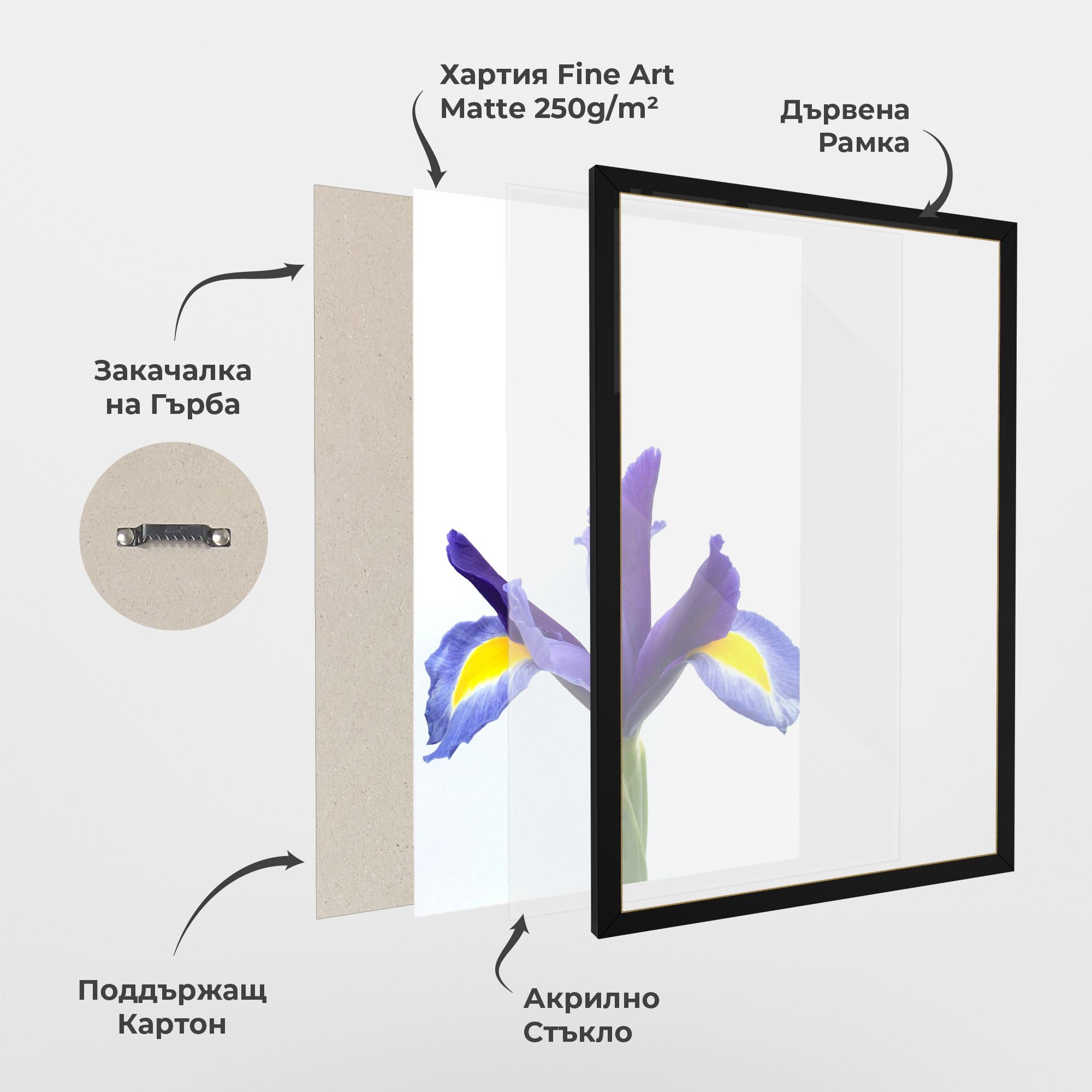 Рамкиран постер Yellow Color Iris mockup 1