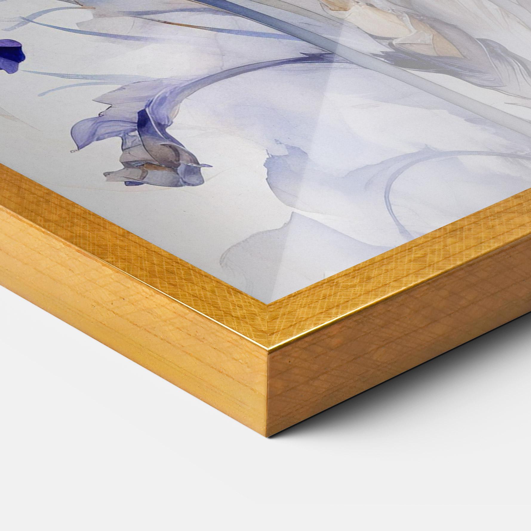 Рамкиран постер Purple Iris Painting mockup 3