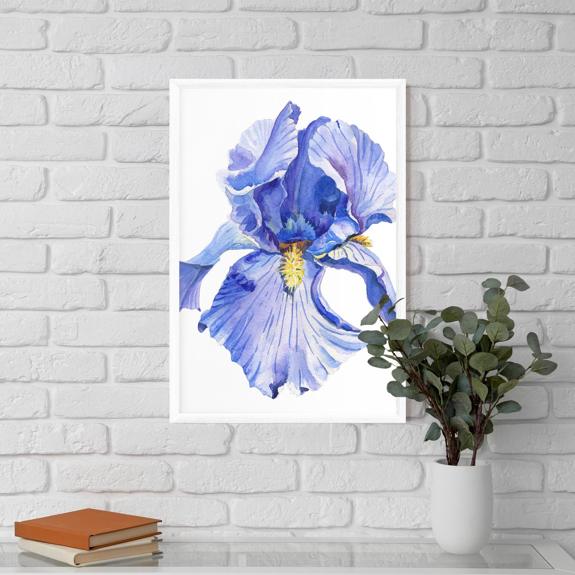 Рамкиран постер Purple Iris On White mockup 5