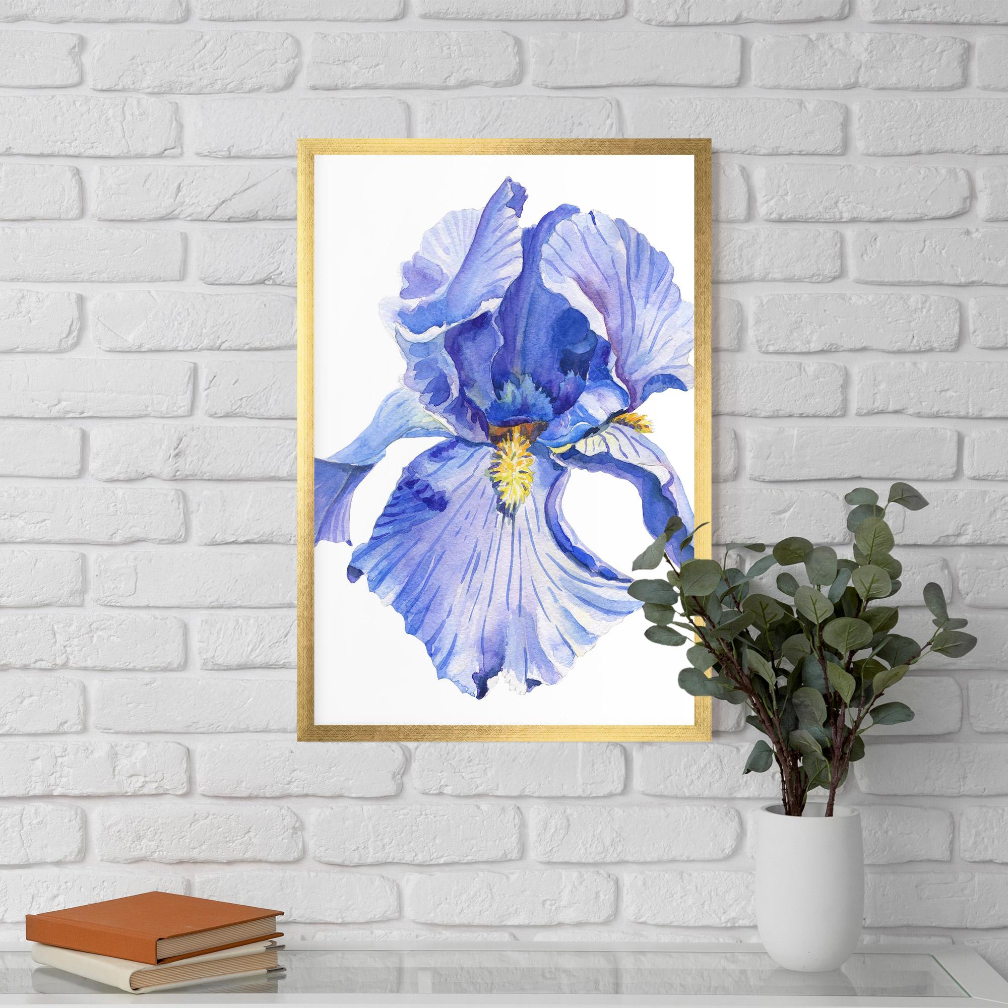 Рамкиран постер Purple Iris On White mockup 5