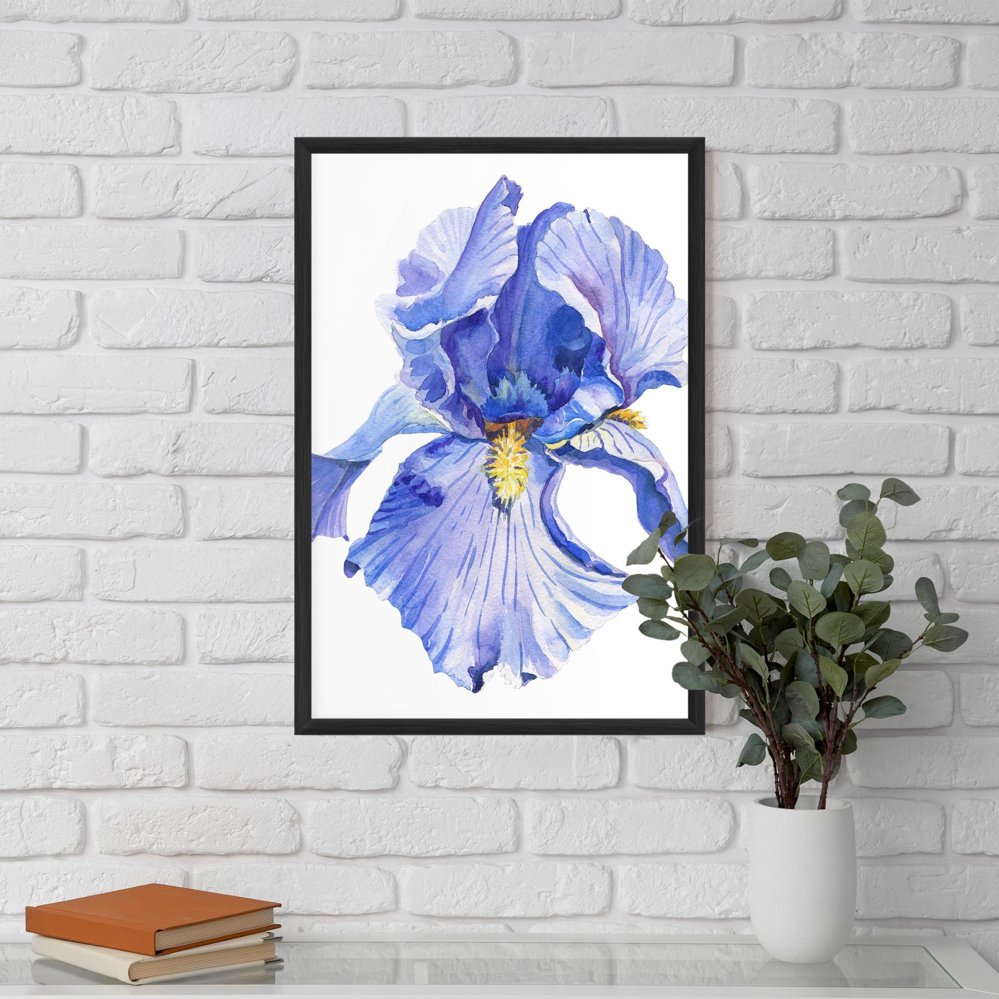 Рамкиран постер Purple Iris On White mockup 5