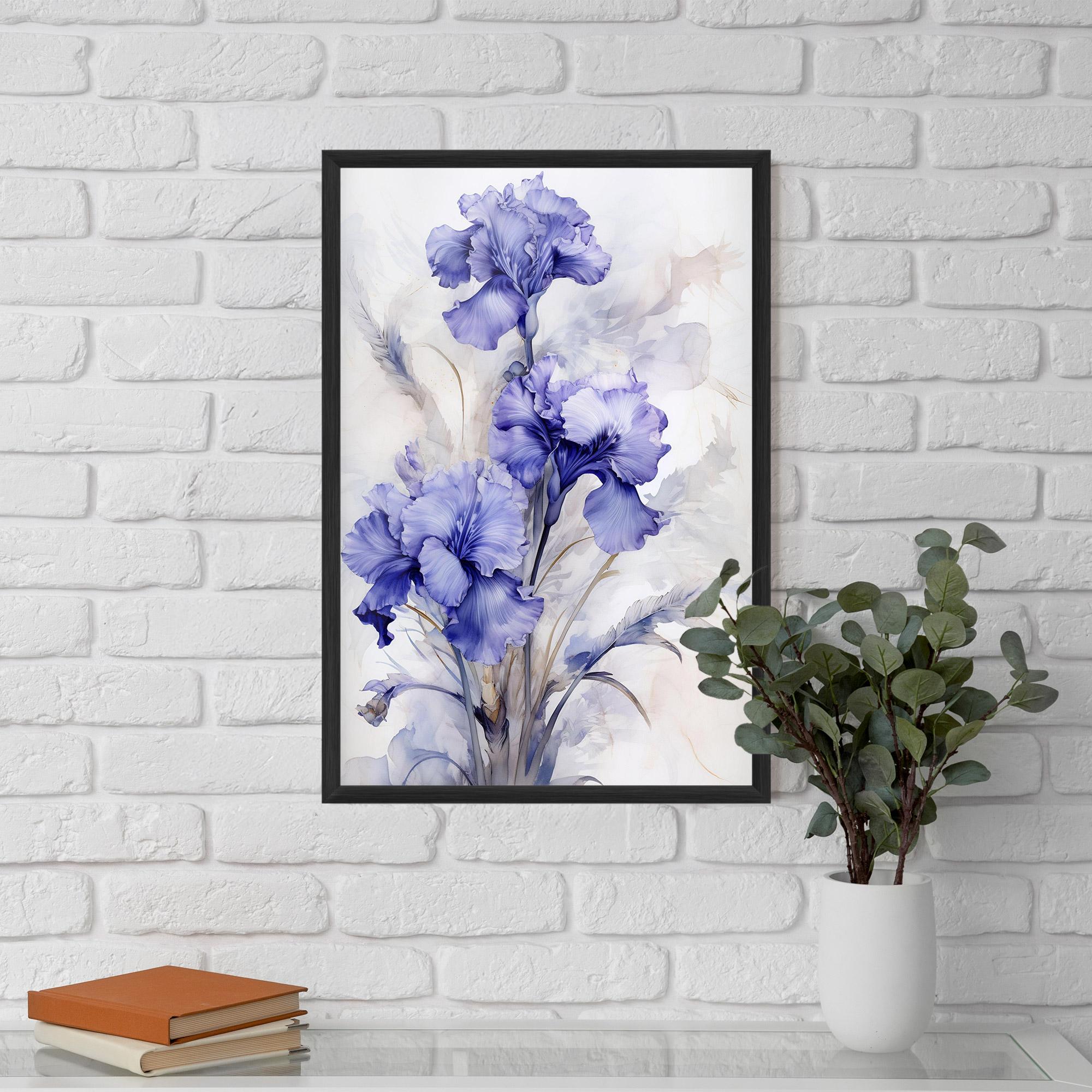Рамкиран постер Purple Iris Painting mockup 5