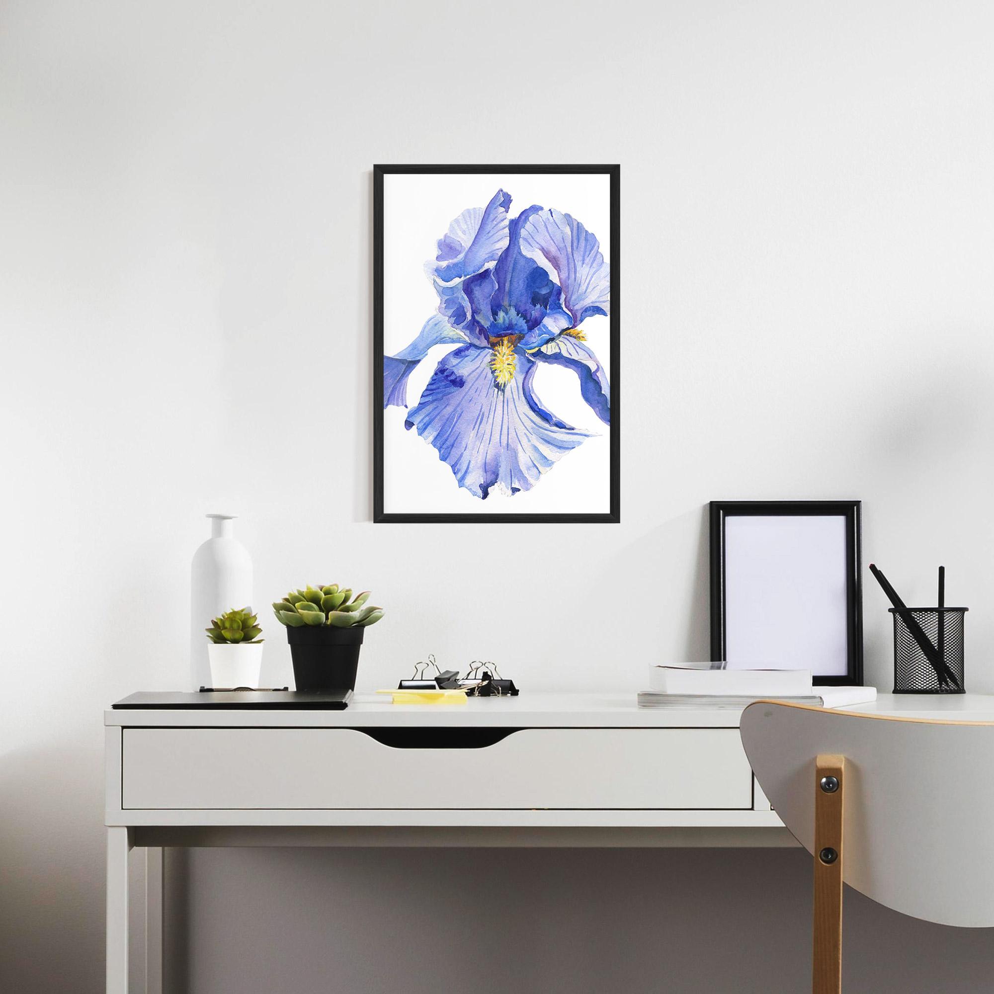 Рамкиран постер Purple Iris On White mockup 7
