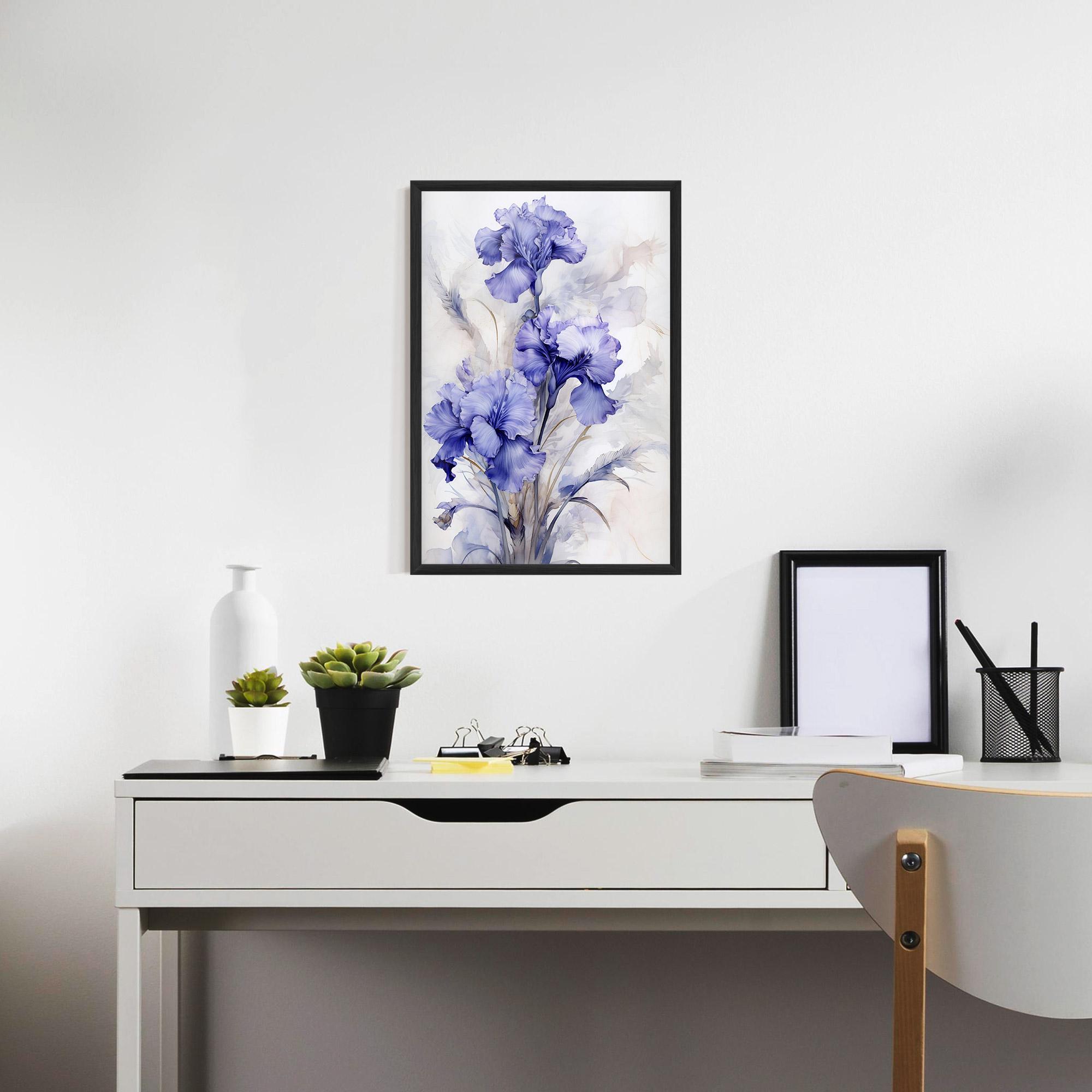 Рамкиран постер Purple Iris Painting mockup 7