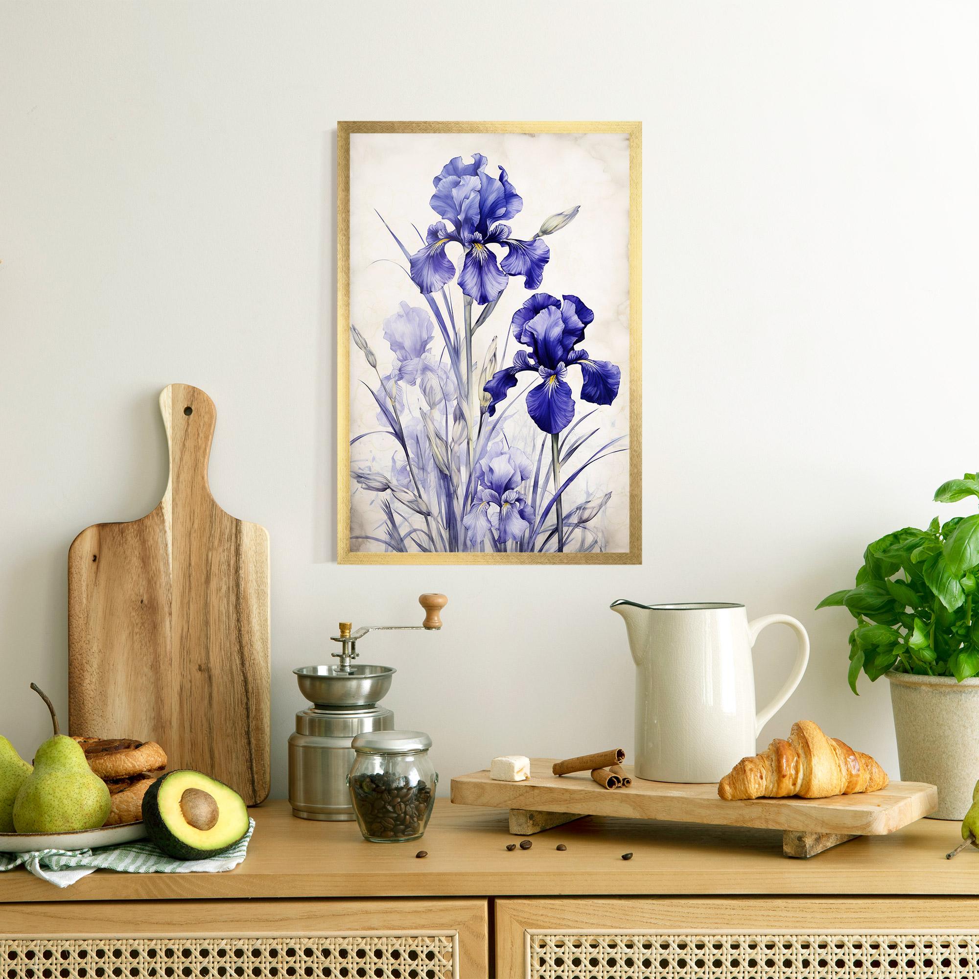 Рамкиран постер Irises Painting mockup 8