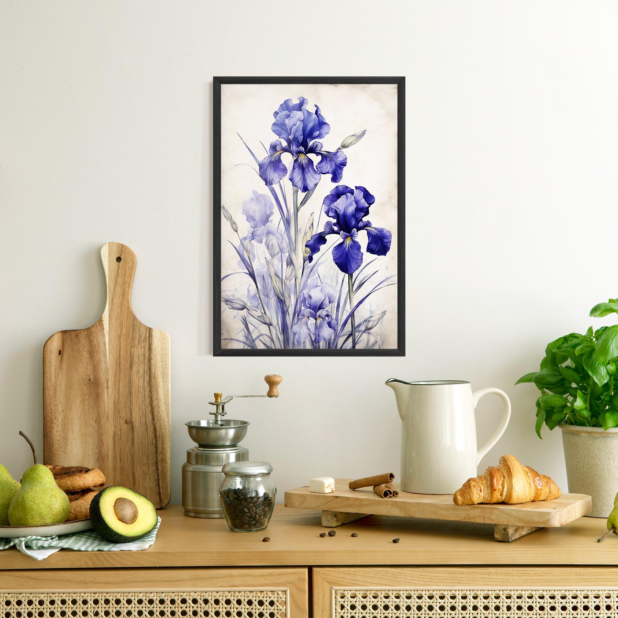 Рамкиран постер Irises Painting mockup 8