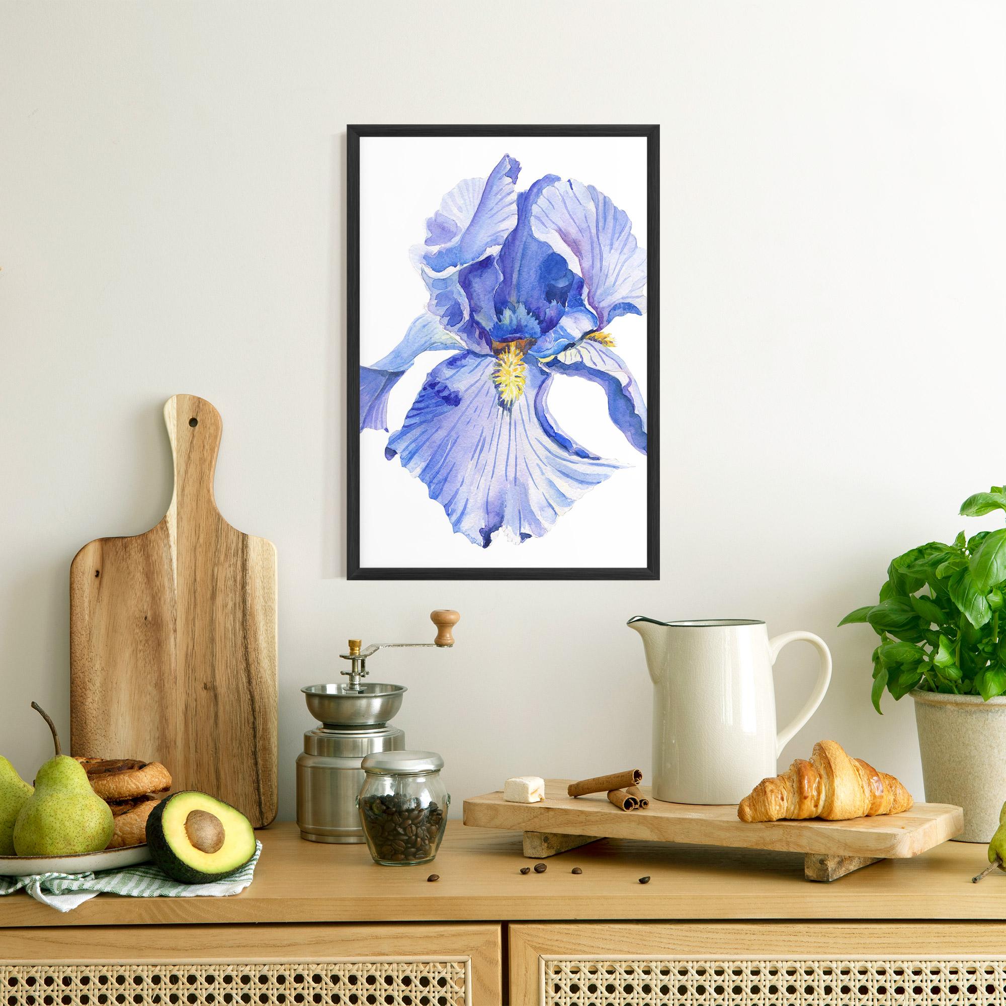 Рамкиран постер Purple Iris On White mockup 8