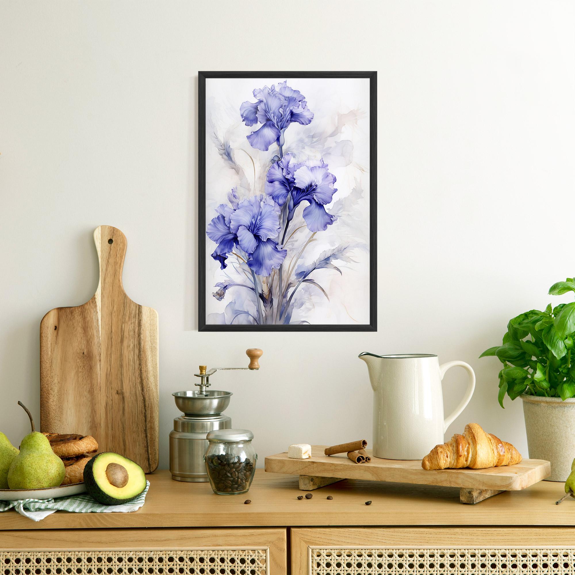 Рамкиран постер Purple Iris Painting mockup 8