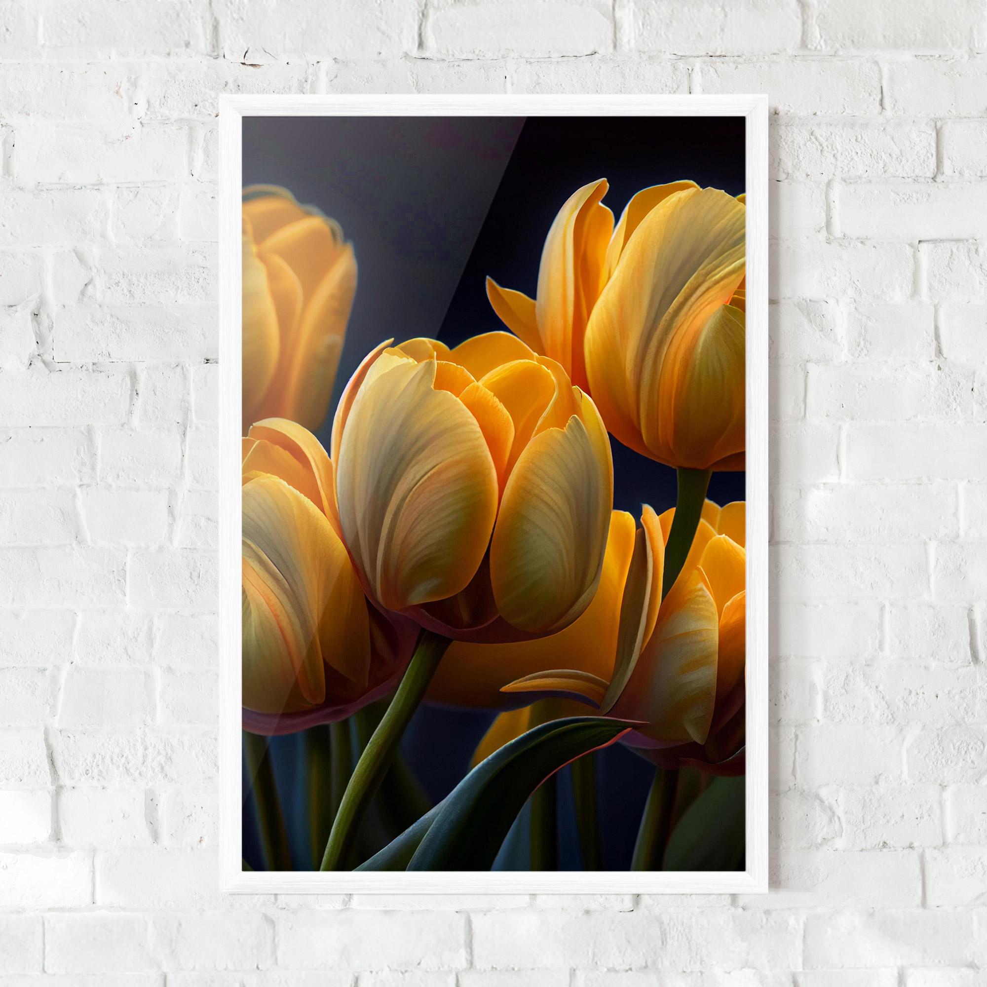 Рамкиран постер Pretty Yellow Tulips mockup 0