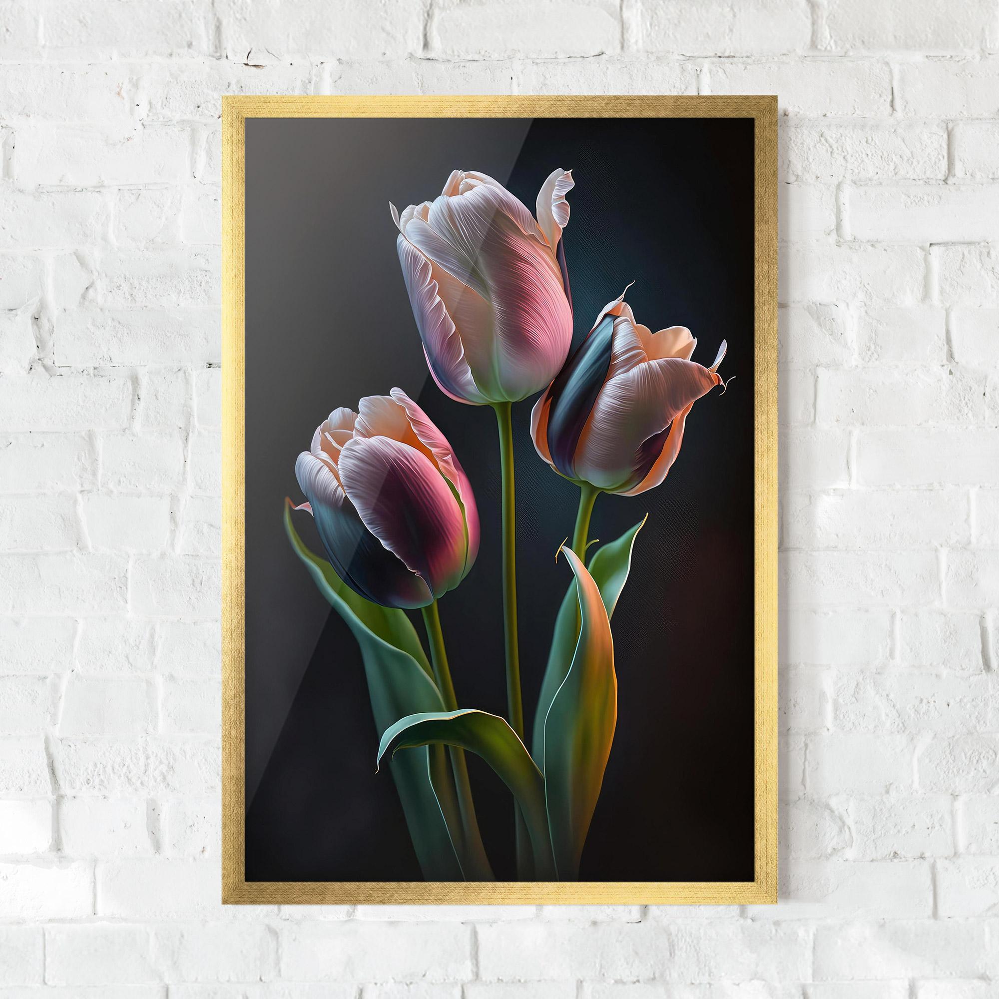 Рамкиран постер Light Purple Tulips mockup 0