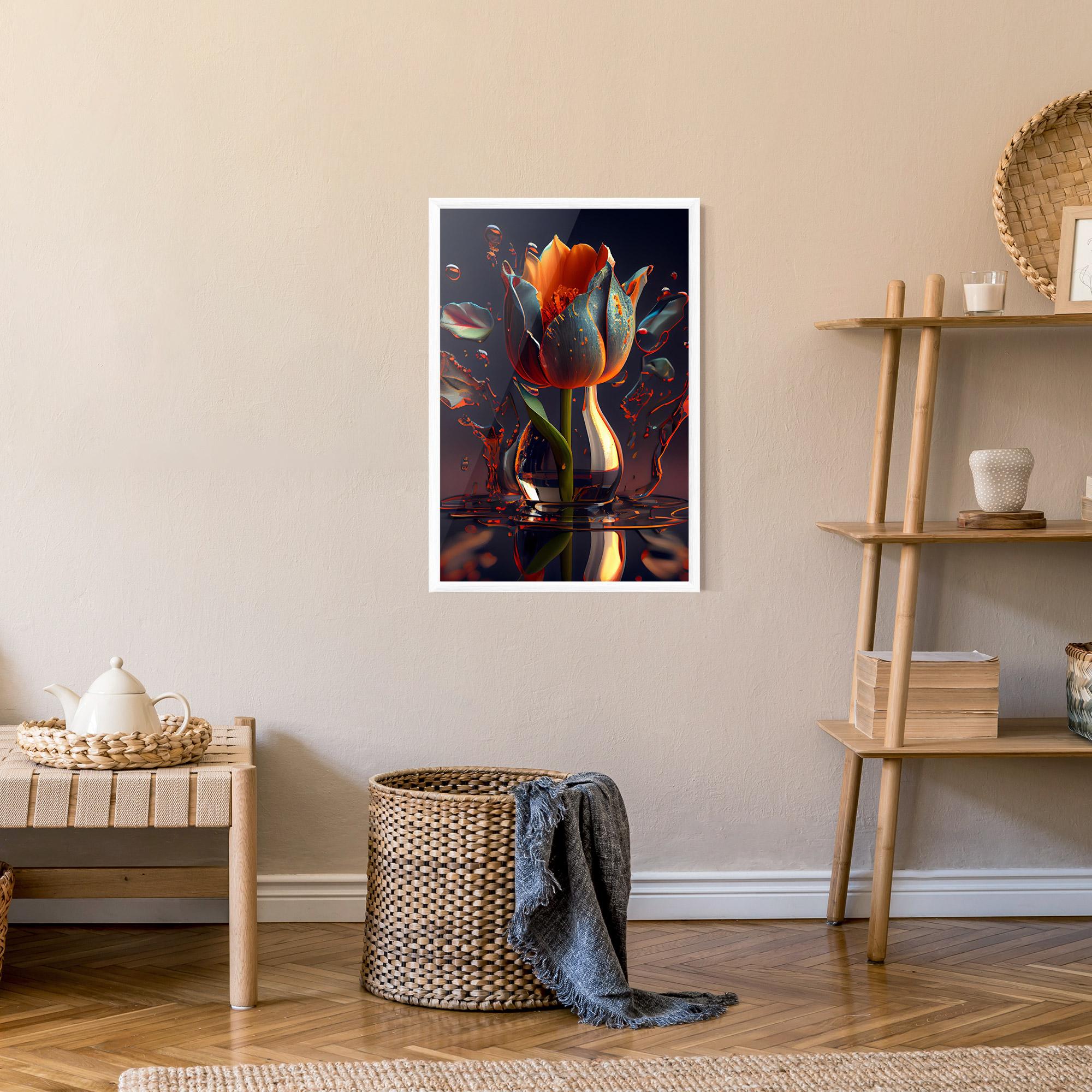 Рамкиран постер Black Tulip In Vase mockup 9