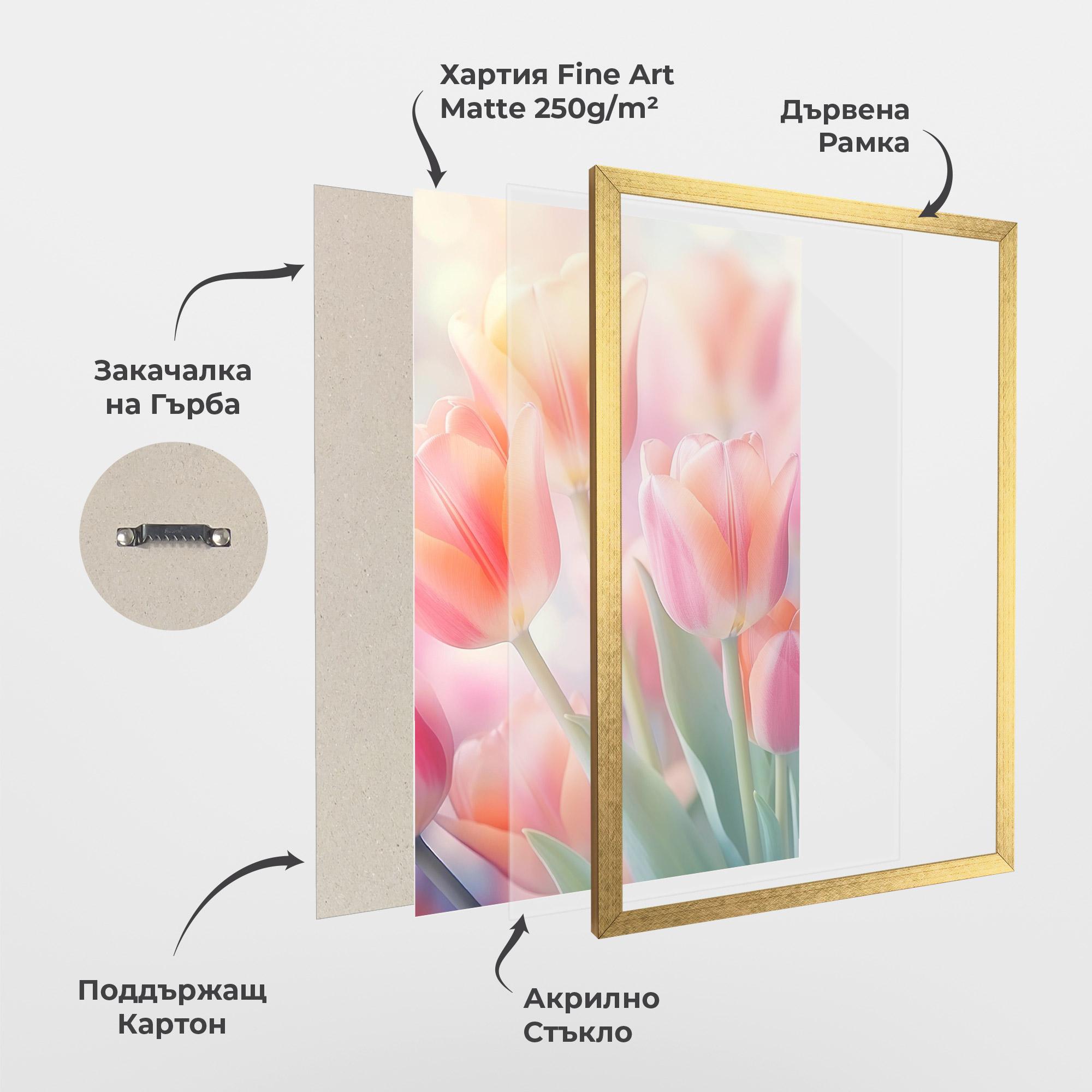 Рамкиран постер Dreamy Tulips mockup 1