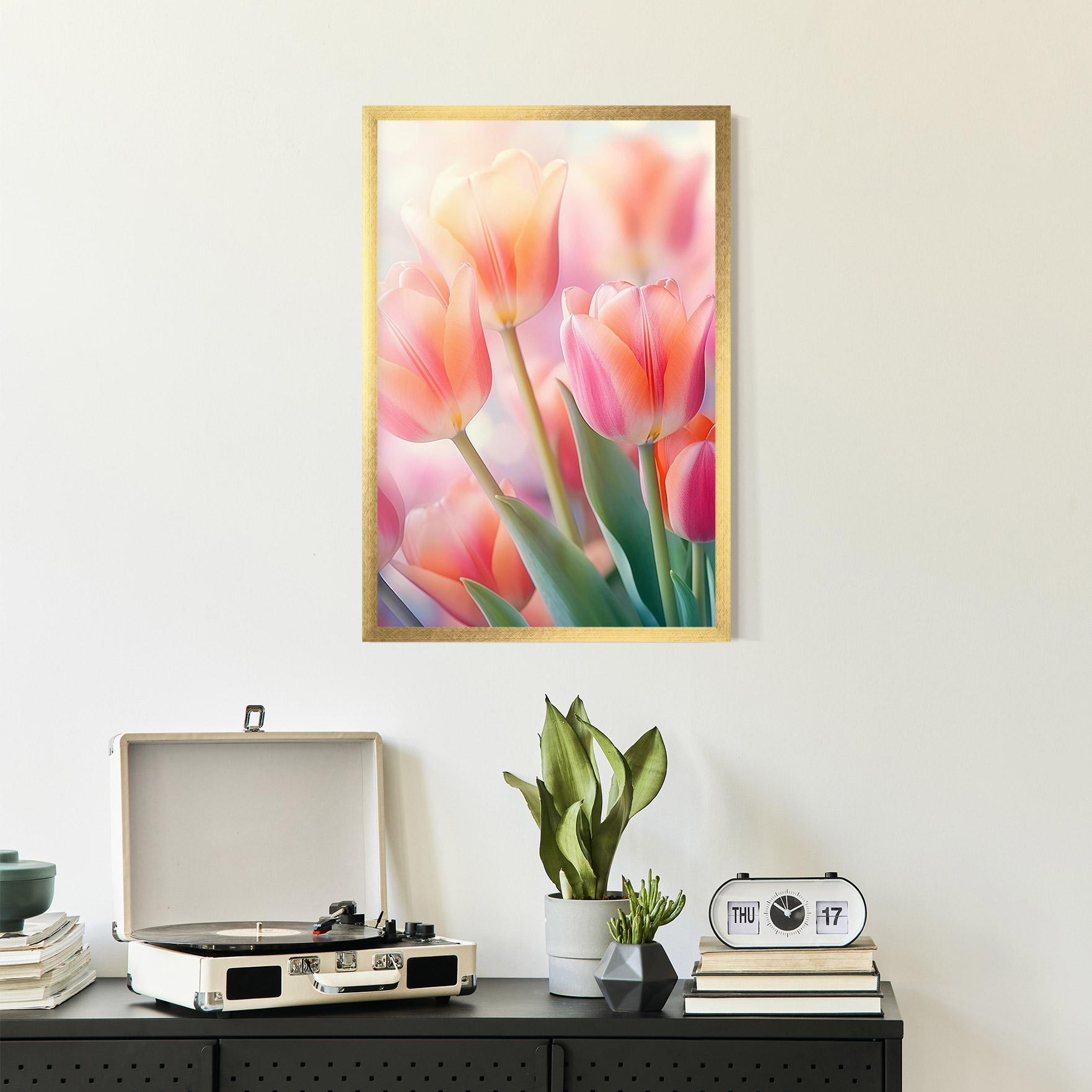 Рамкиран постер Dreamy Tulips mockup 2