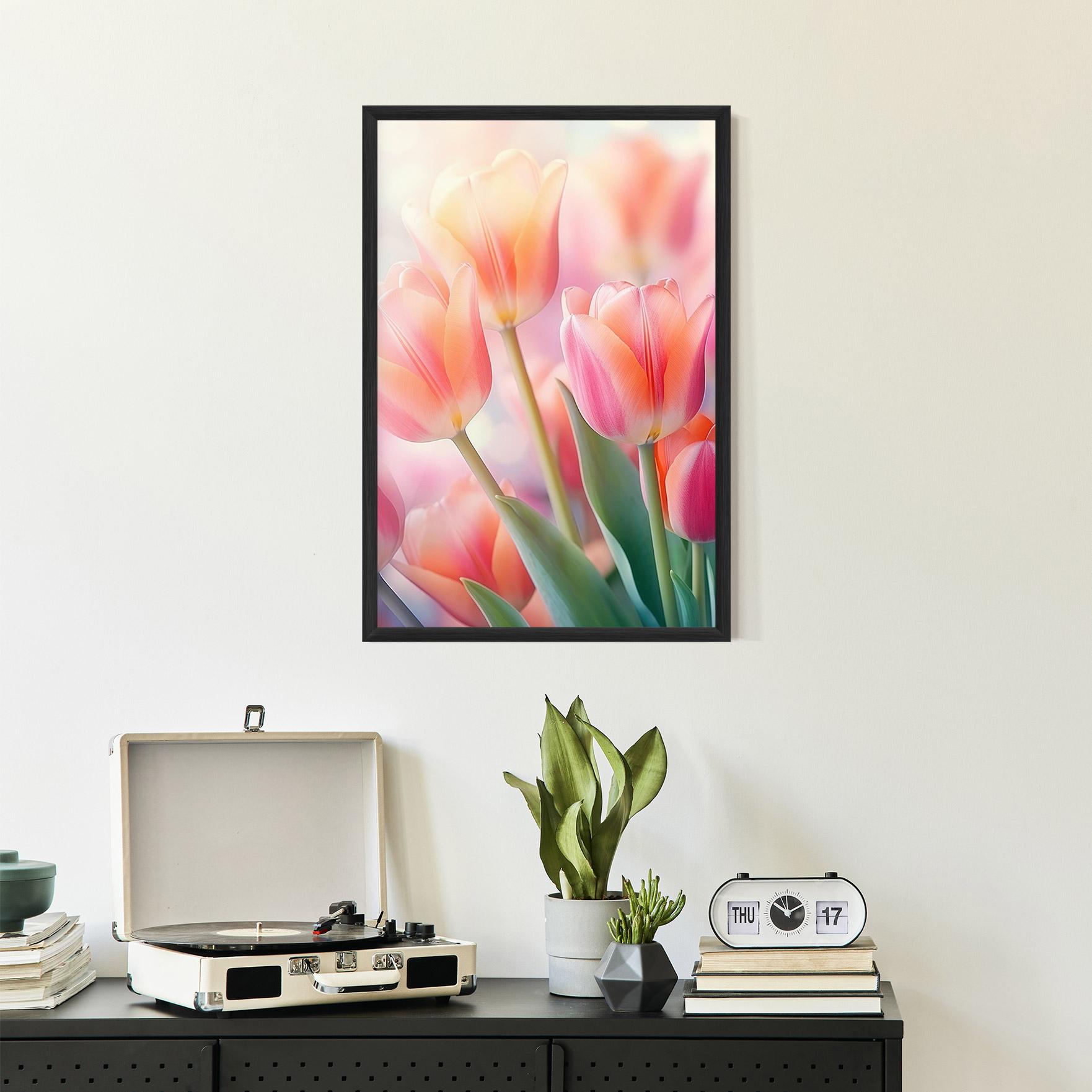 Рамкиран постер Dreamy Tulips mockup 2