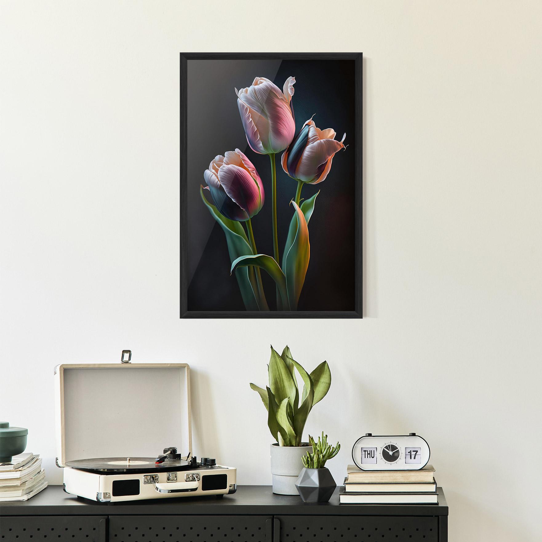 Рамкиран постер Light Purple Tulips mockup 2