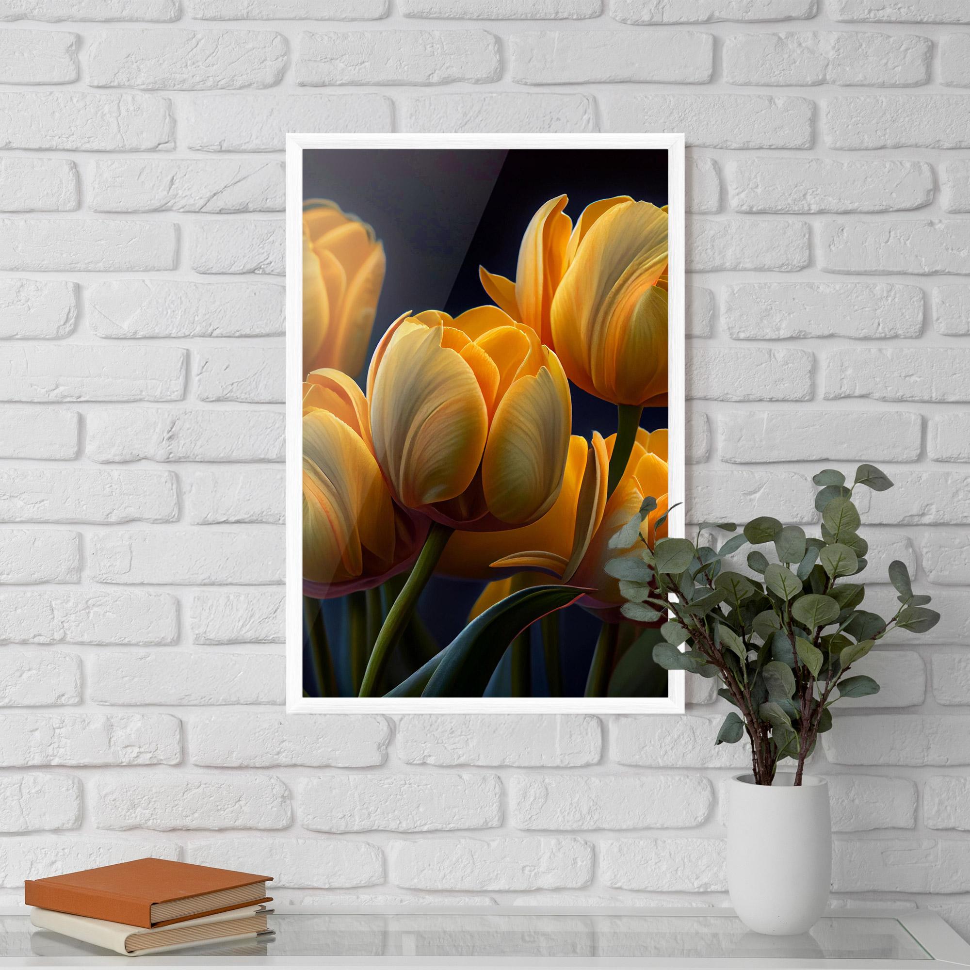 Рамкиран постер Pretty Yellow Tulips mockup 5