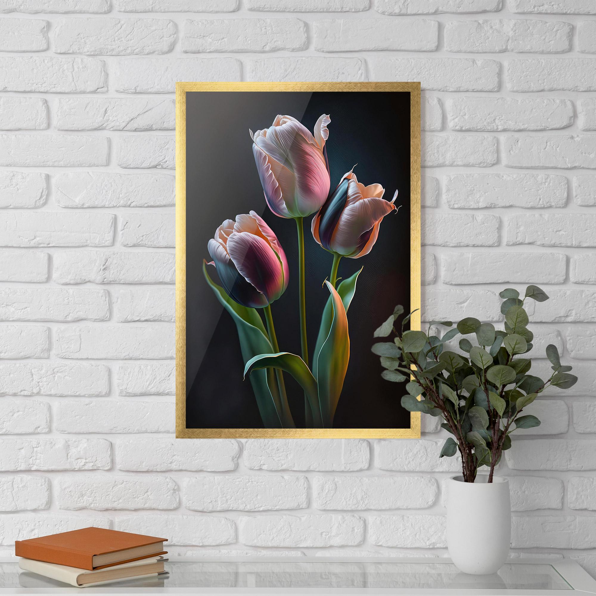 Рамкиран постер Light Purple Tulips mockup 5