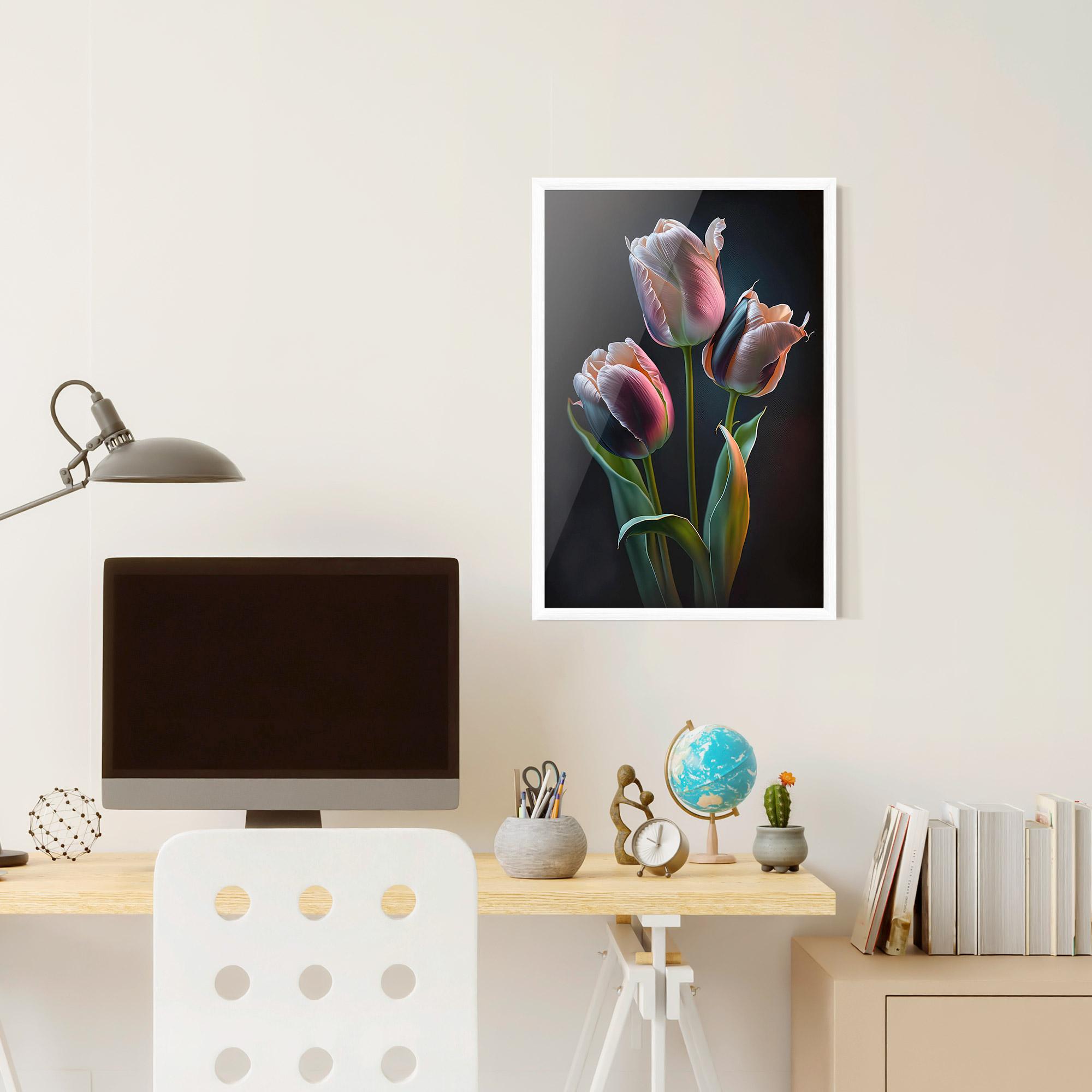 Рамкиран постер Light Purple Tulips mockup 6