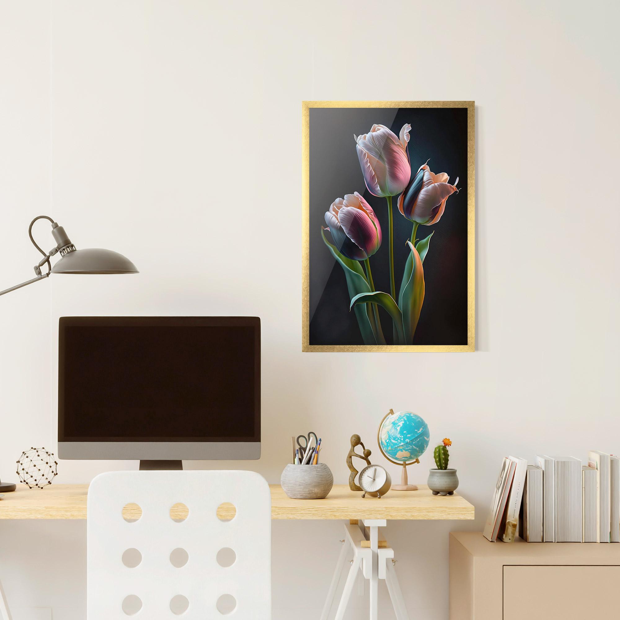 Рамкиран постер Light Purple Tulips mockup 6