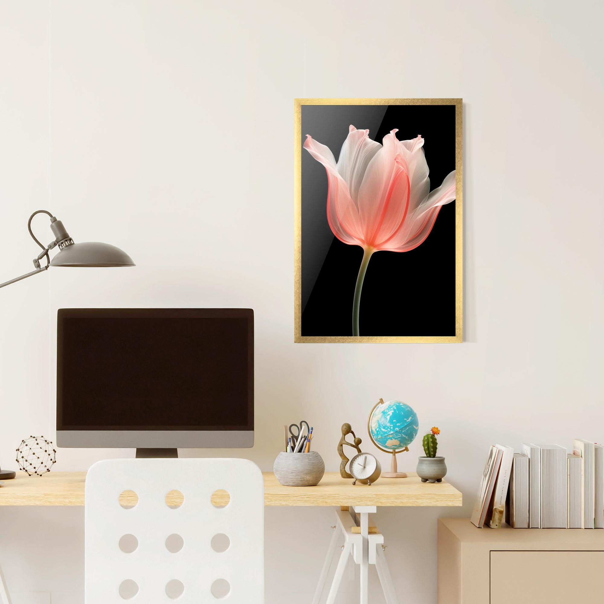Рамкиран постер Pastel Pink Tulip mockup 6