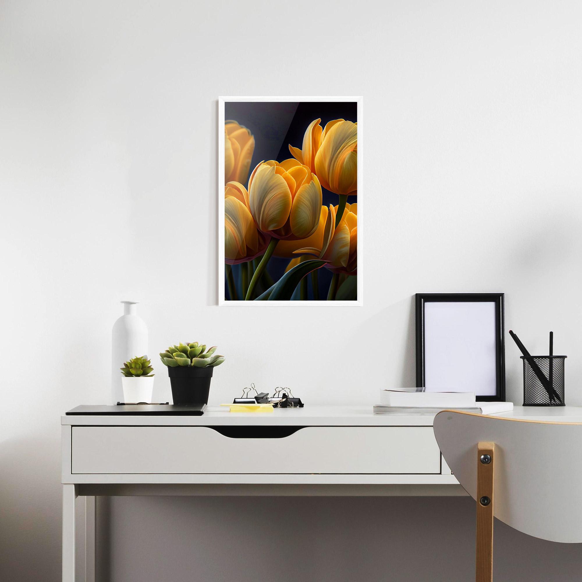 Рамкиран постер Pretty Yellow Tulips mockup 7