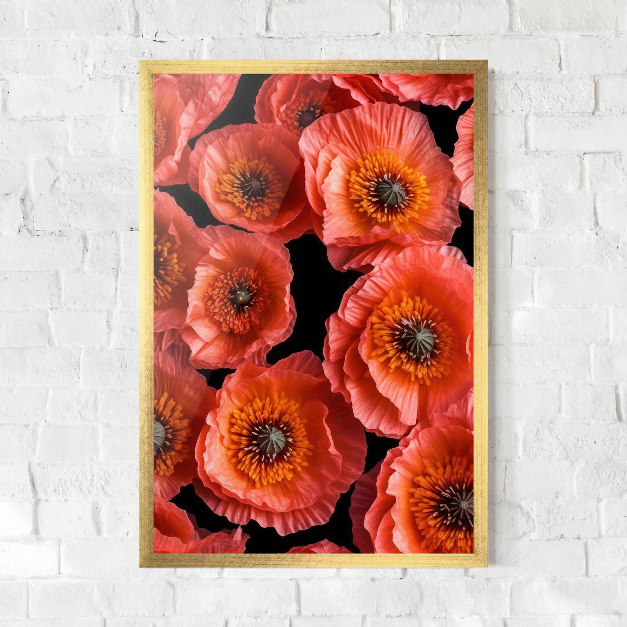 Рамкиран постер Light Red Poppies mockup 0