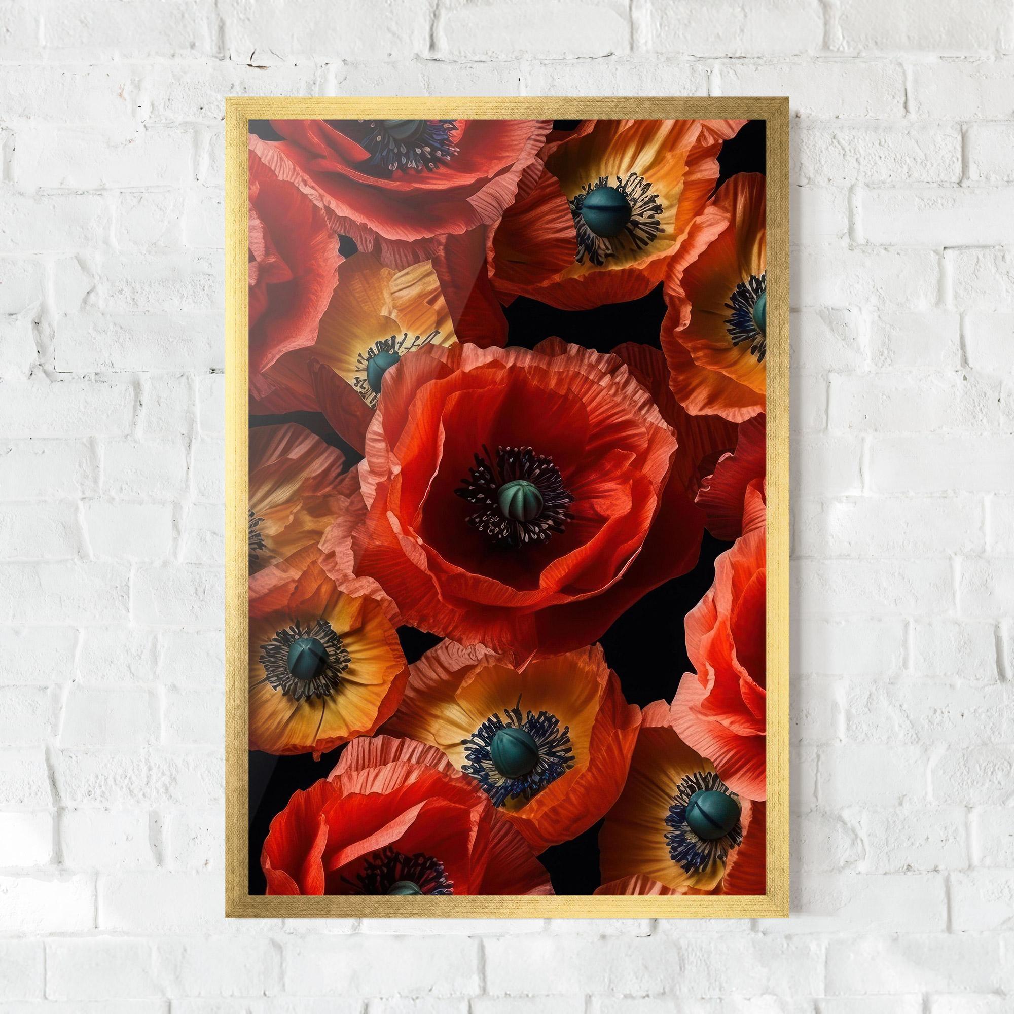 Рамкиран постер Red Orange Poppy mockup 0