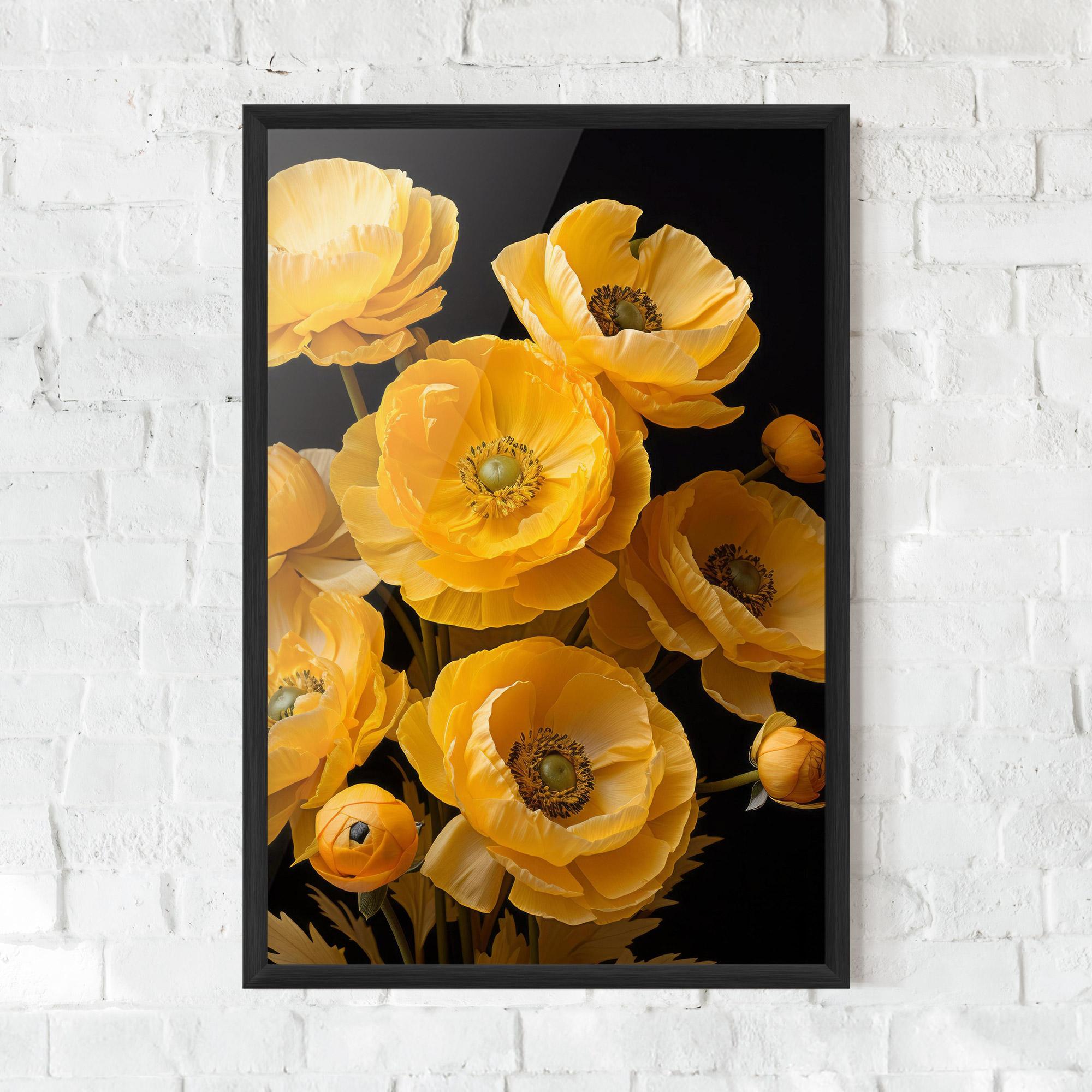 Рамкиран постер Yellow Poppy mockup 0