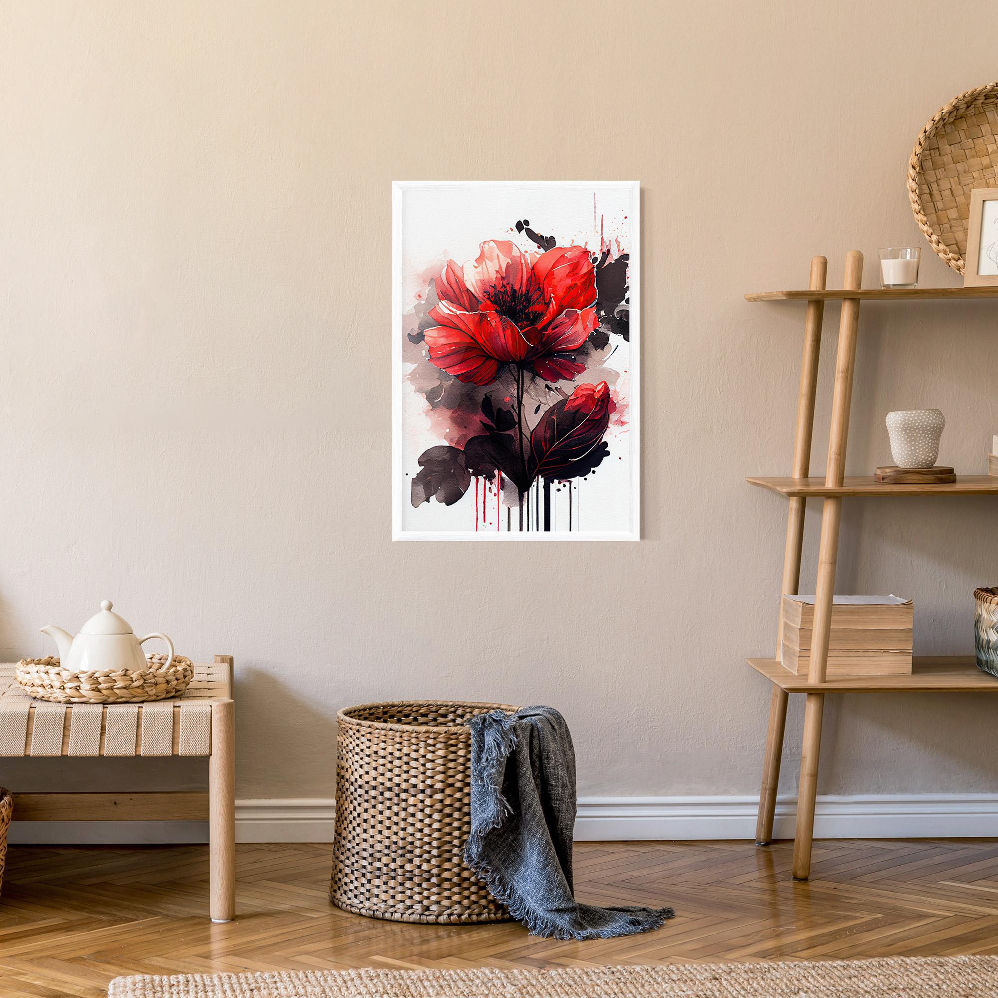 Рамкиран постер Watercolor Poppy mockup 9