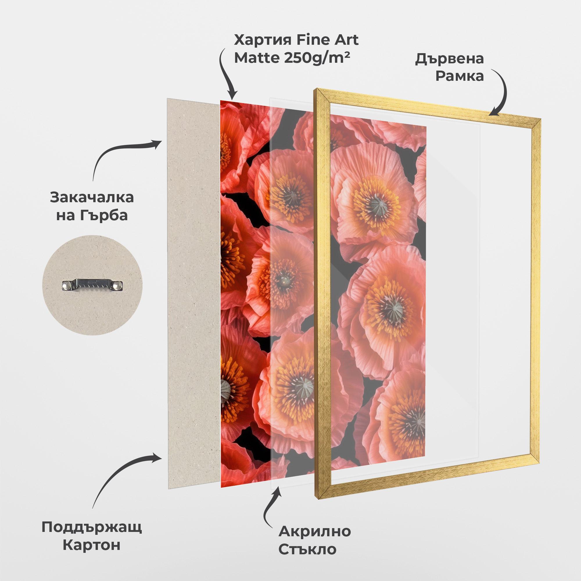 Рамкиран постер Light Red Poppies mockup 1