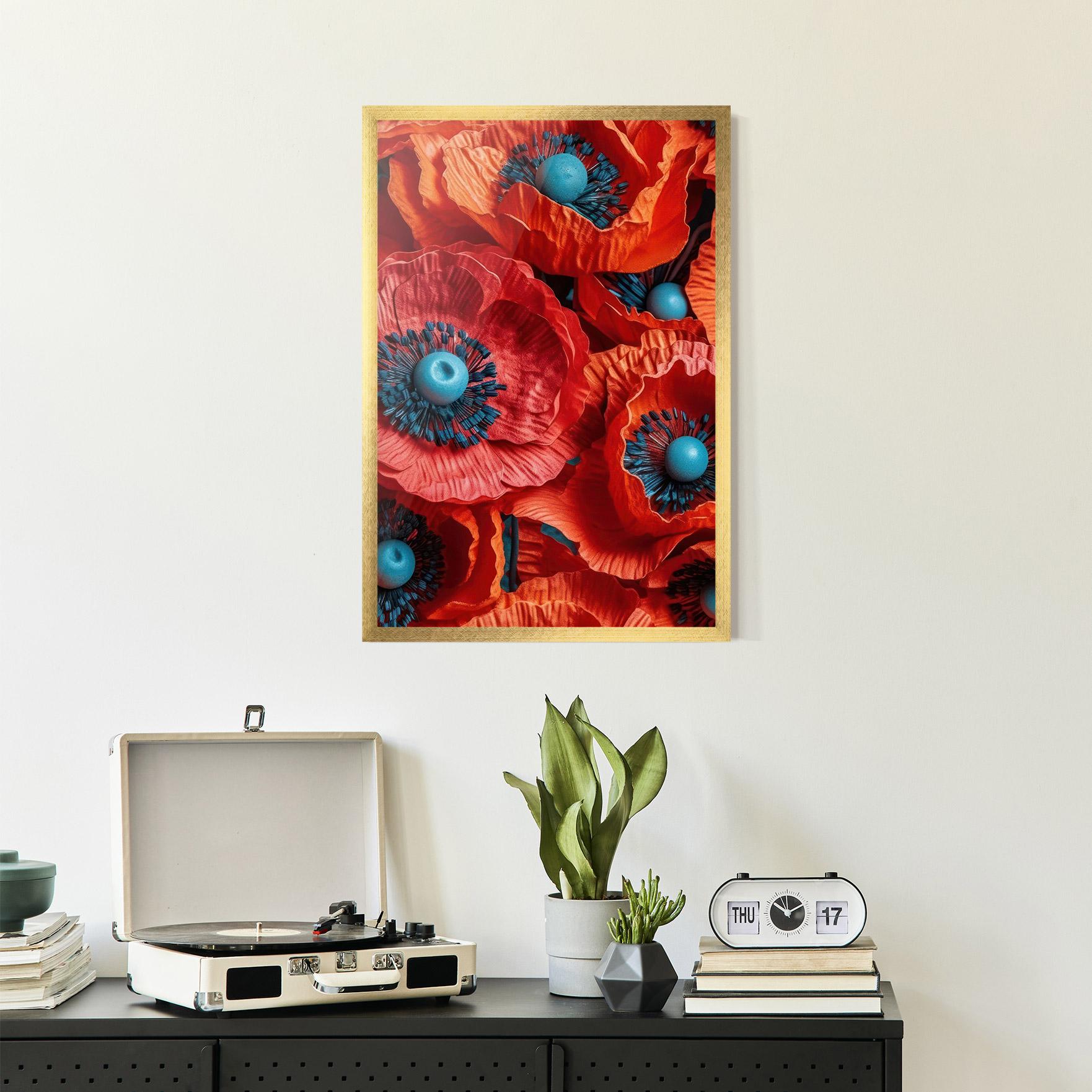Рамкиран постер Poppy Close Up mockup 2