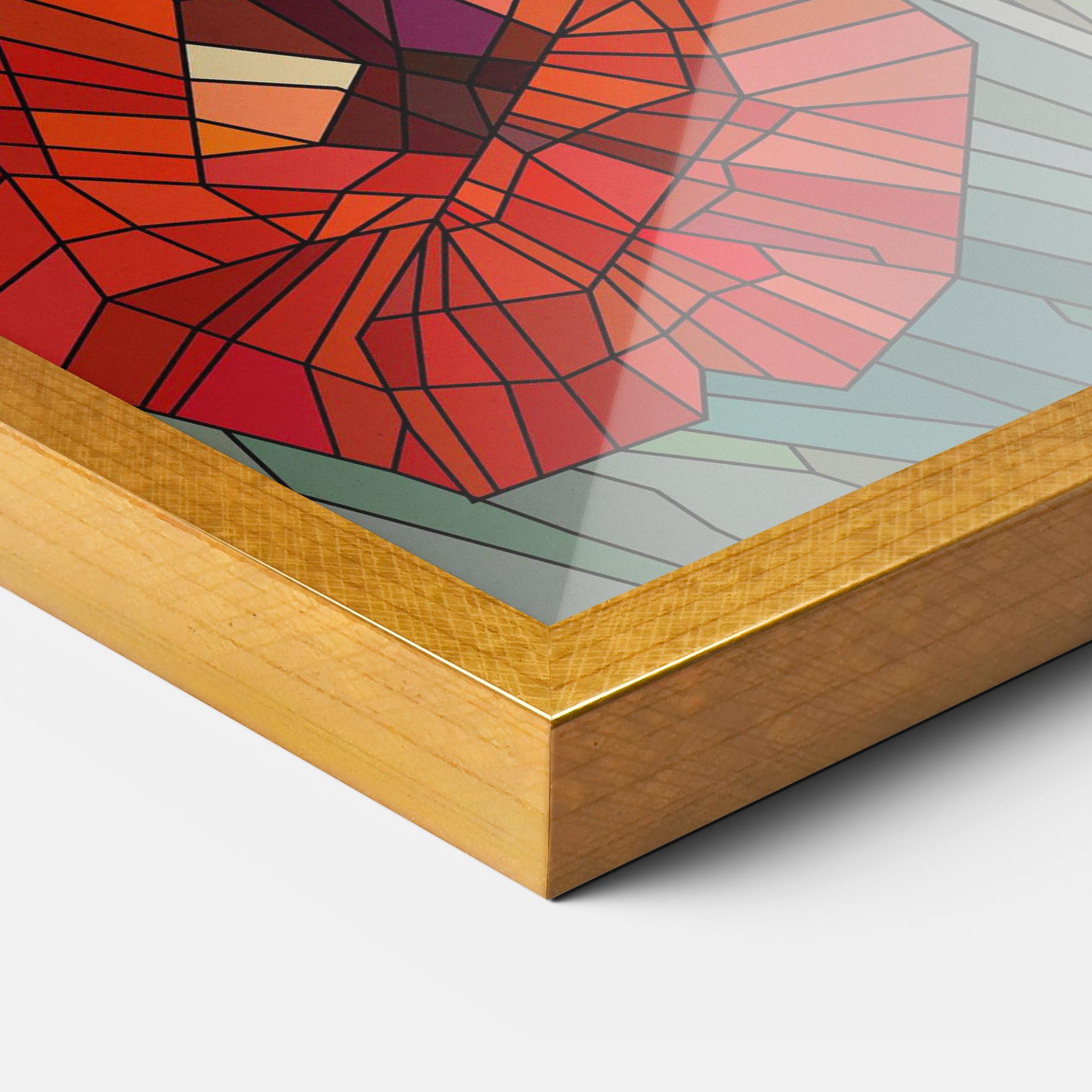 Рамкиран постер Blue Glass Poppy mockup 3