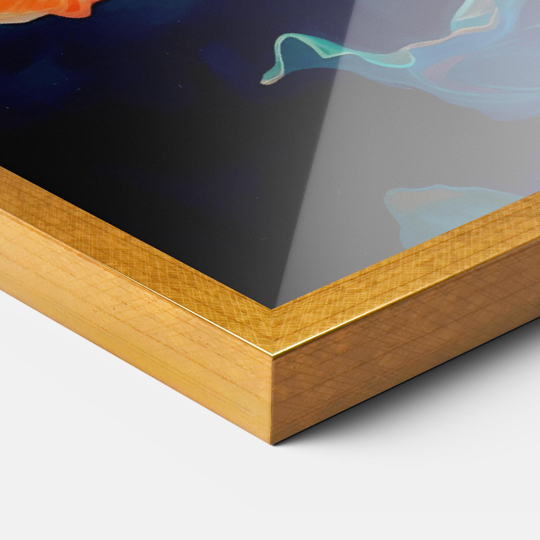 Рамкиран постер Orange Blue Poppy mockup 3