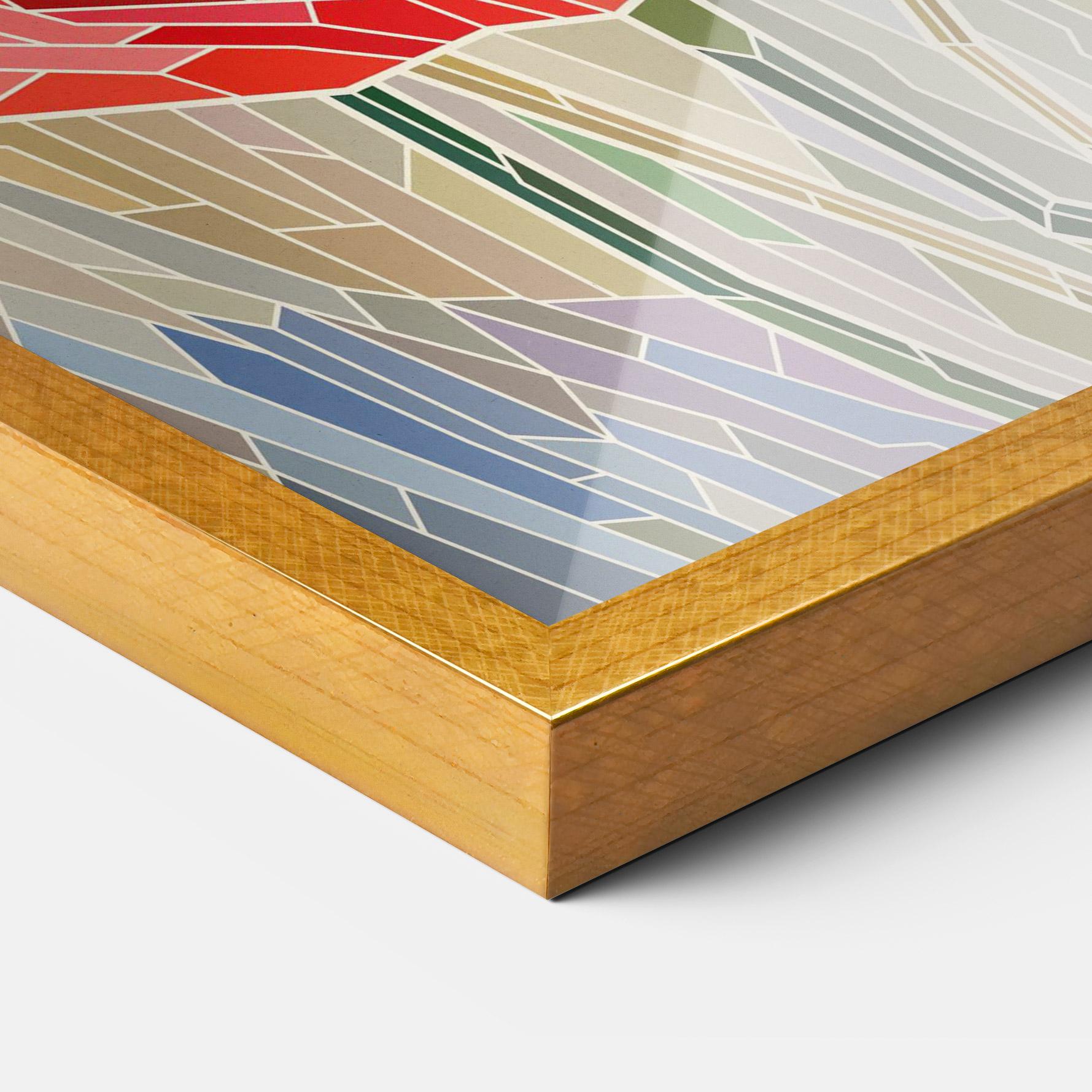 Рамкиран постер Poppy Stained Glass mockup 3