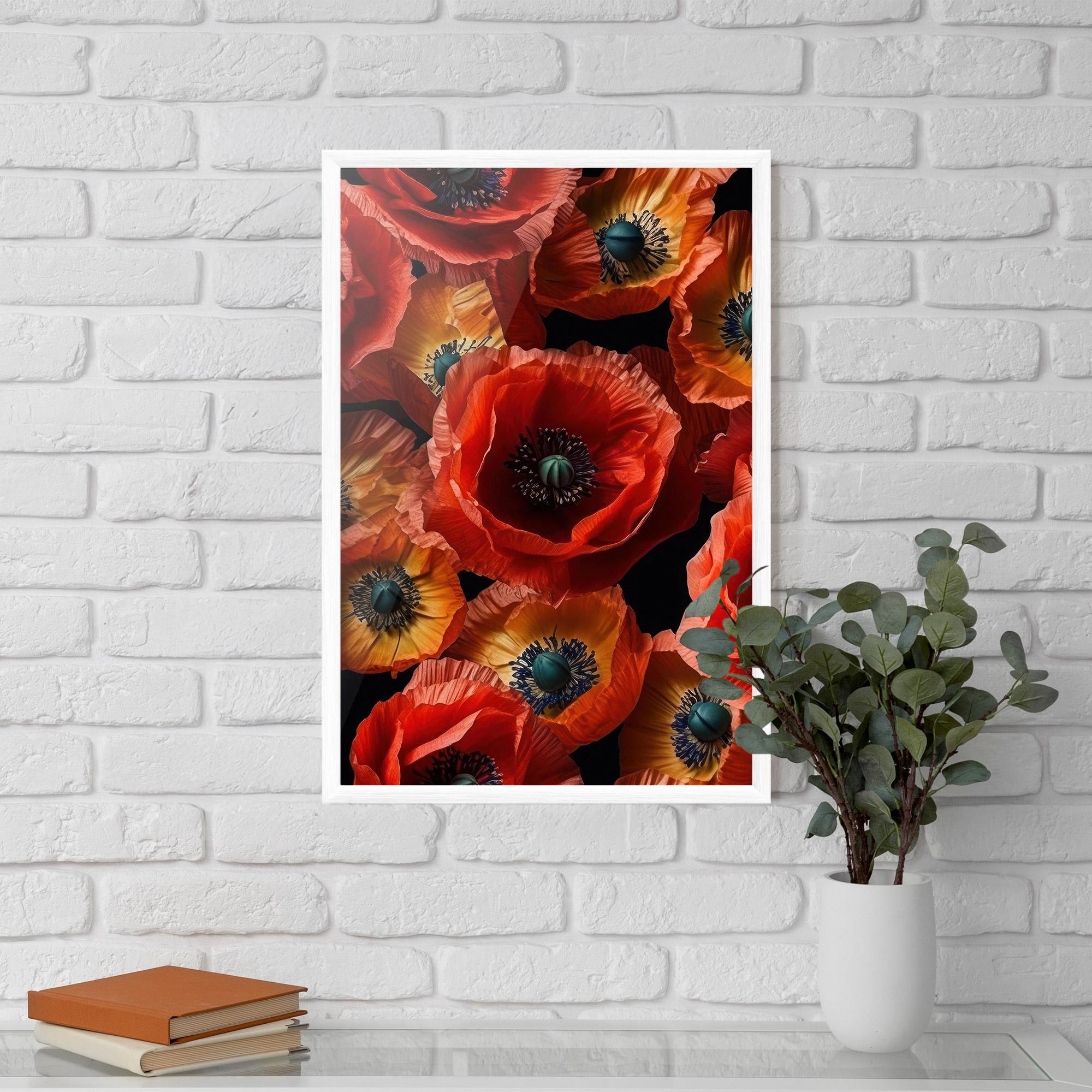 Рамкиран постер Red Orange Poppy mockup 5