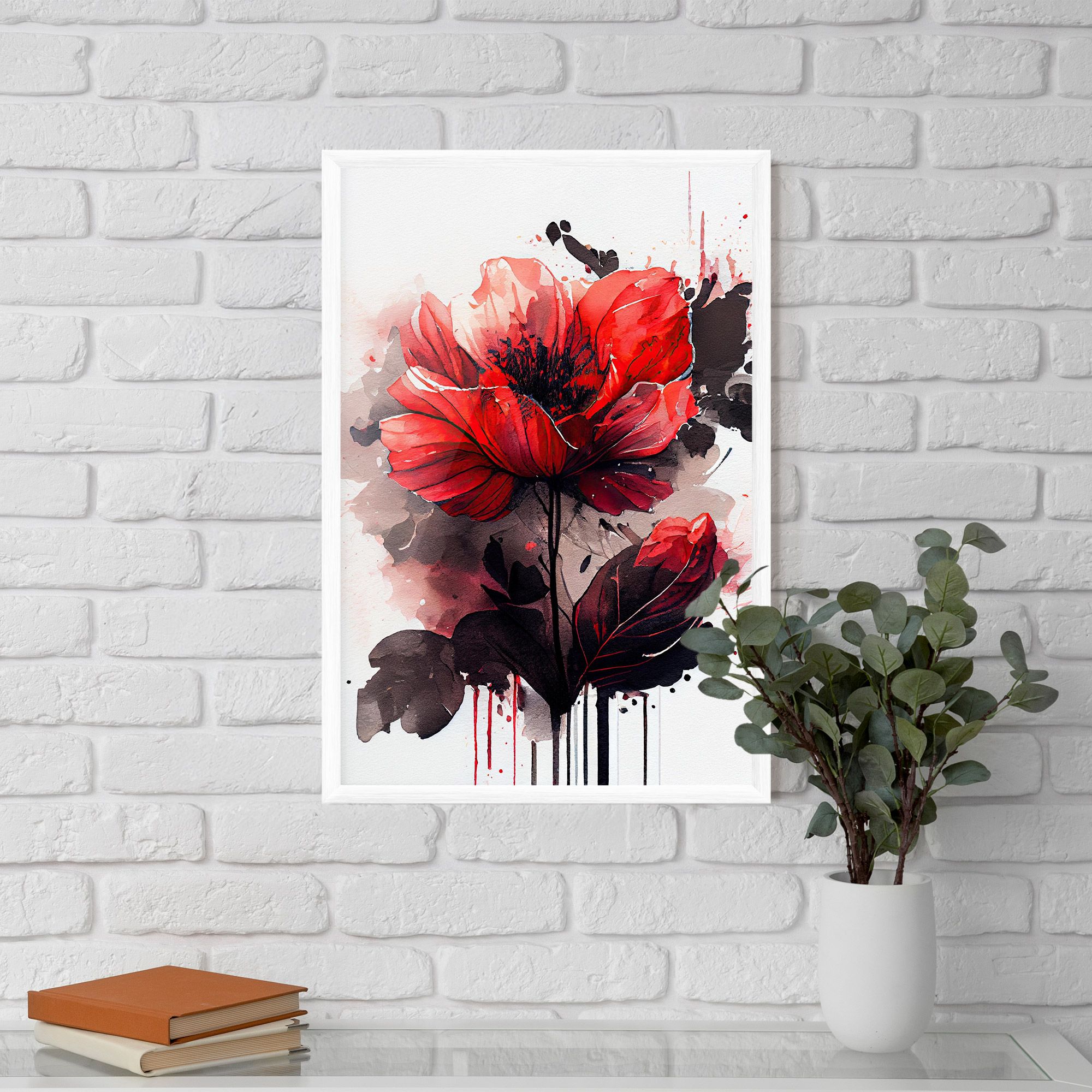 Watercolor Poppy mockup 5