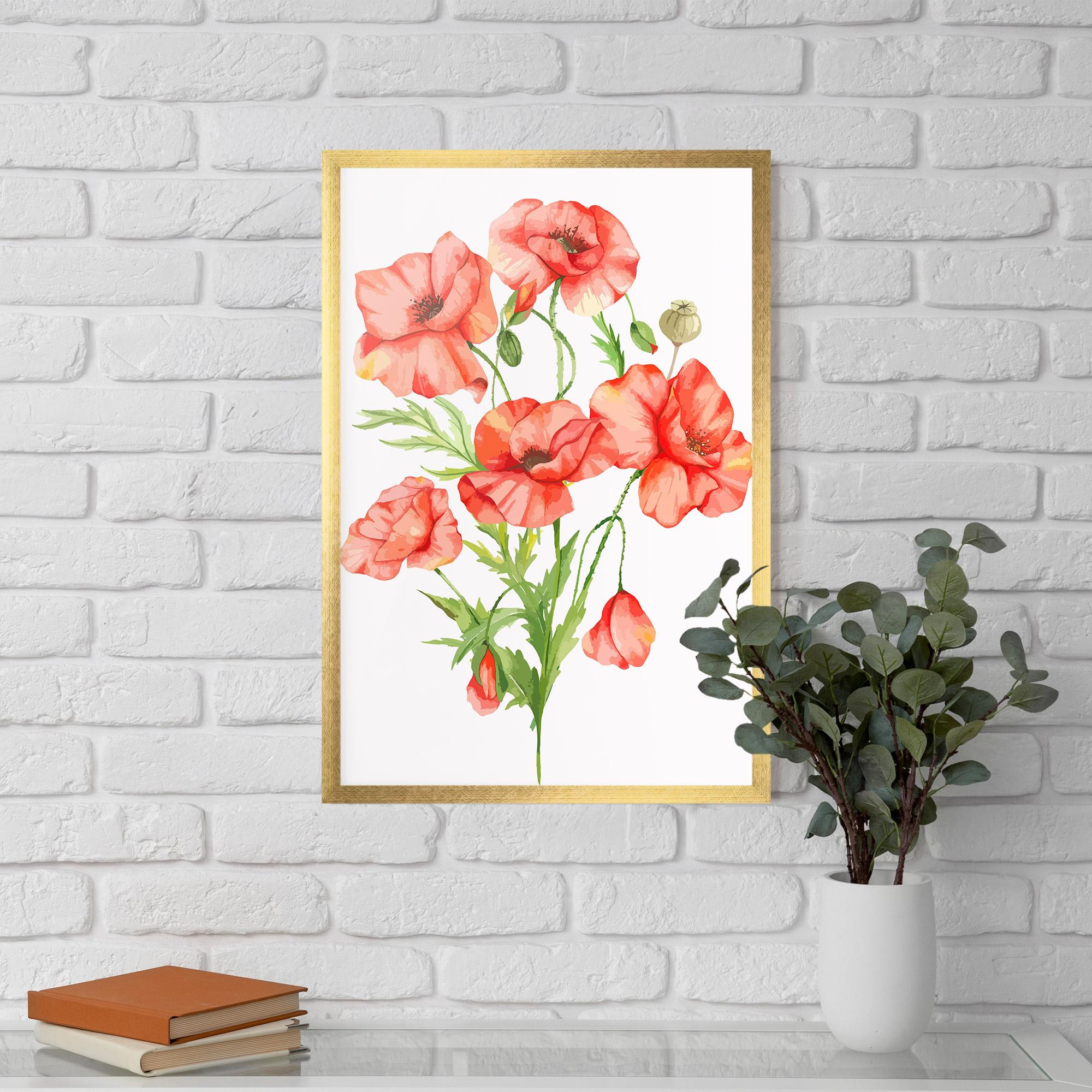 Рамкиран постер Red Pastel Poppy mockup 5