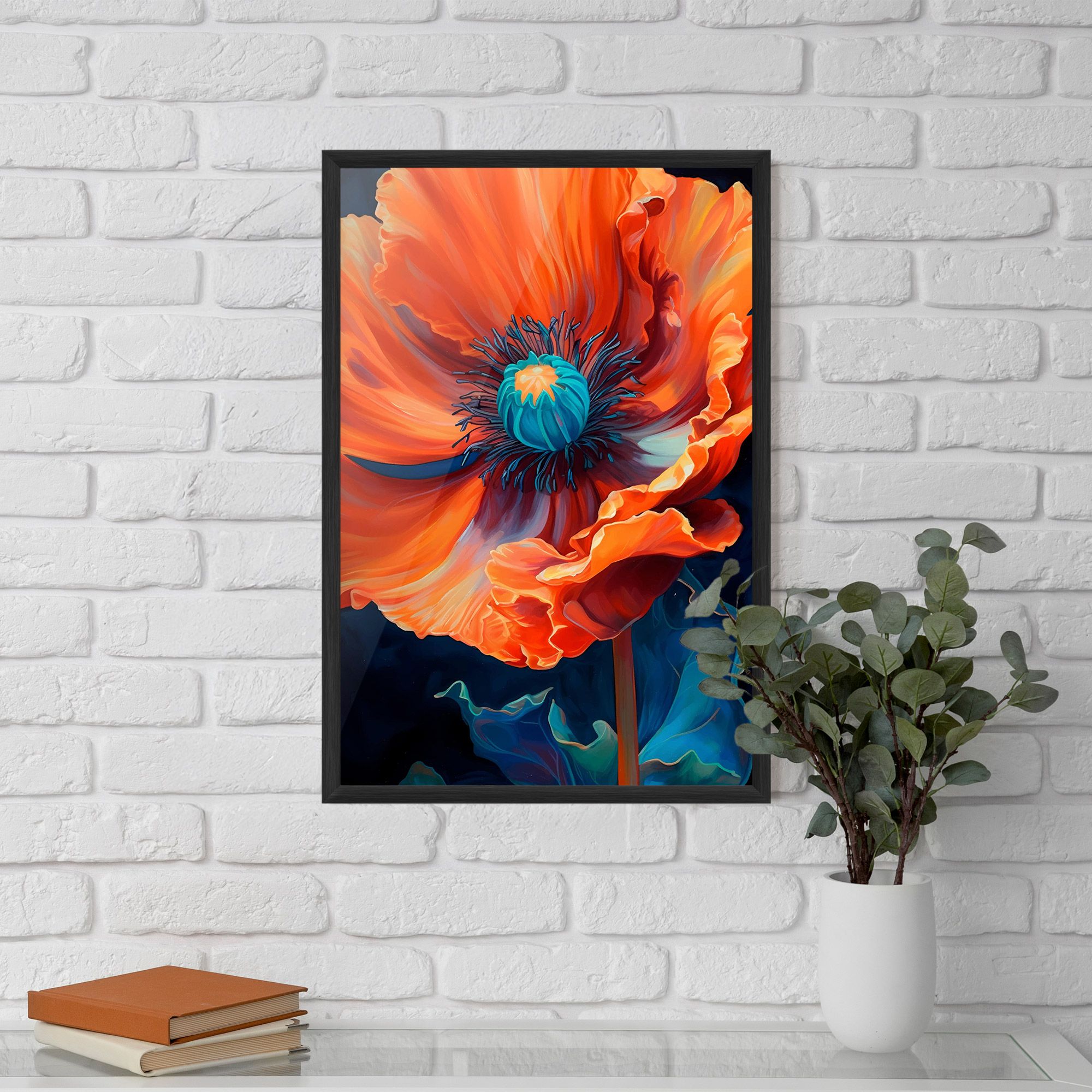 Orange Blue Poppy mockup 5