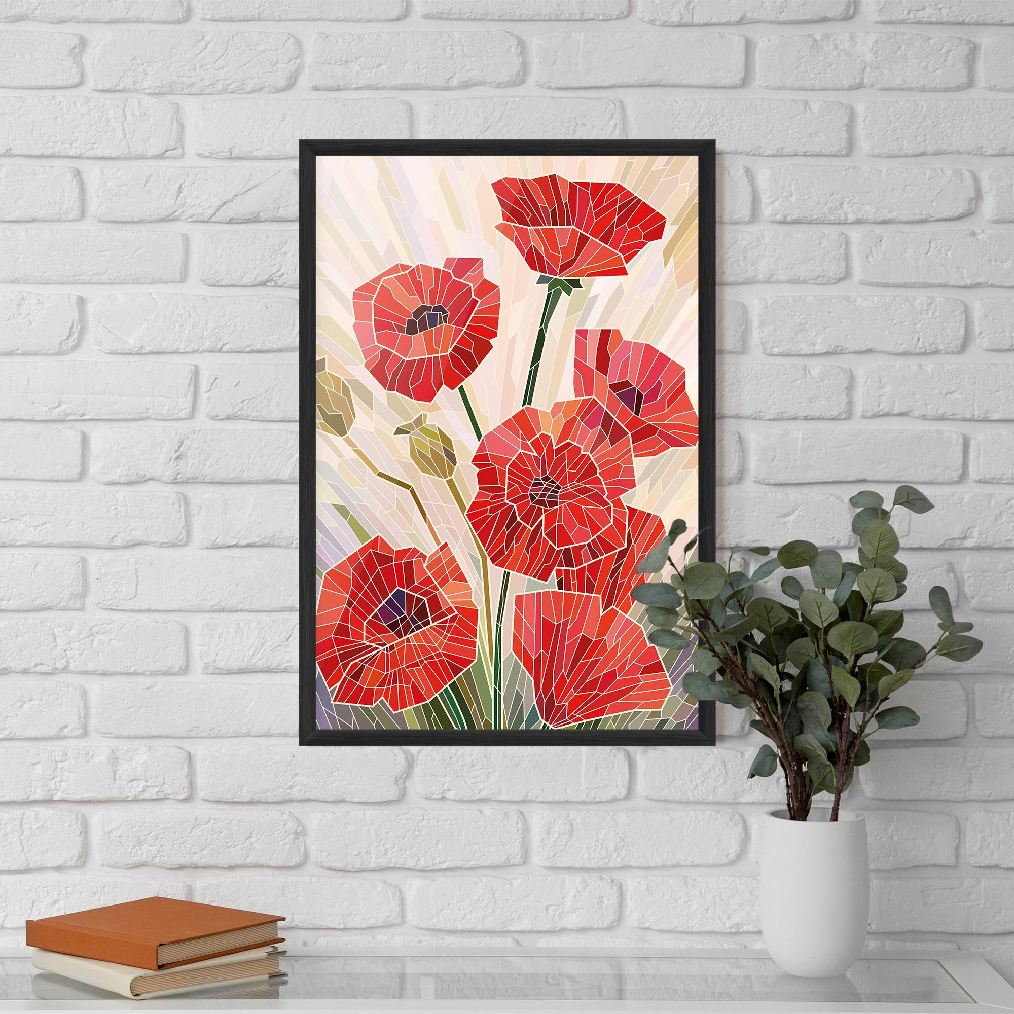 Рамкиран постер Poppy Glass mockup 5