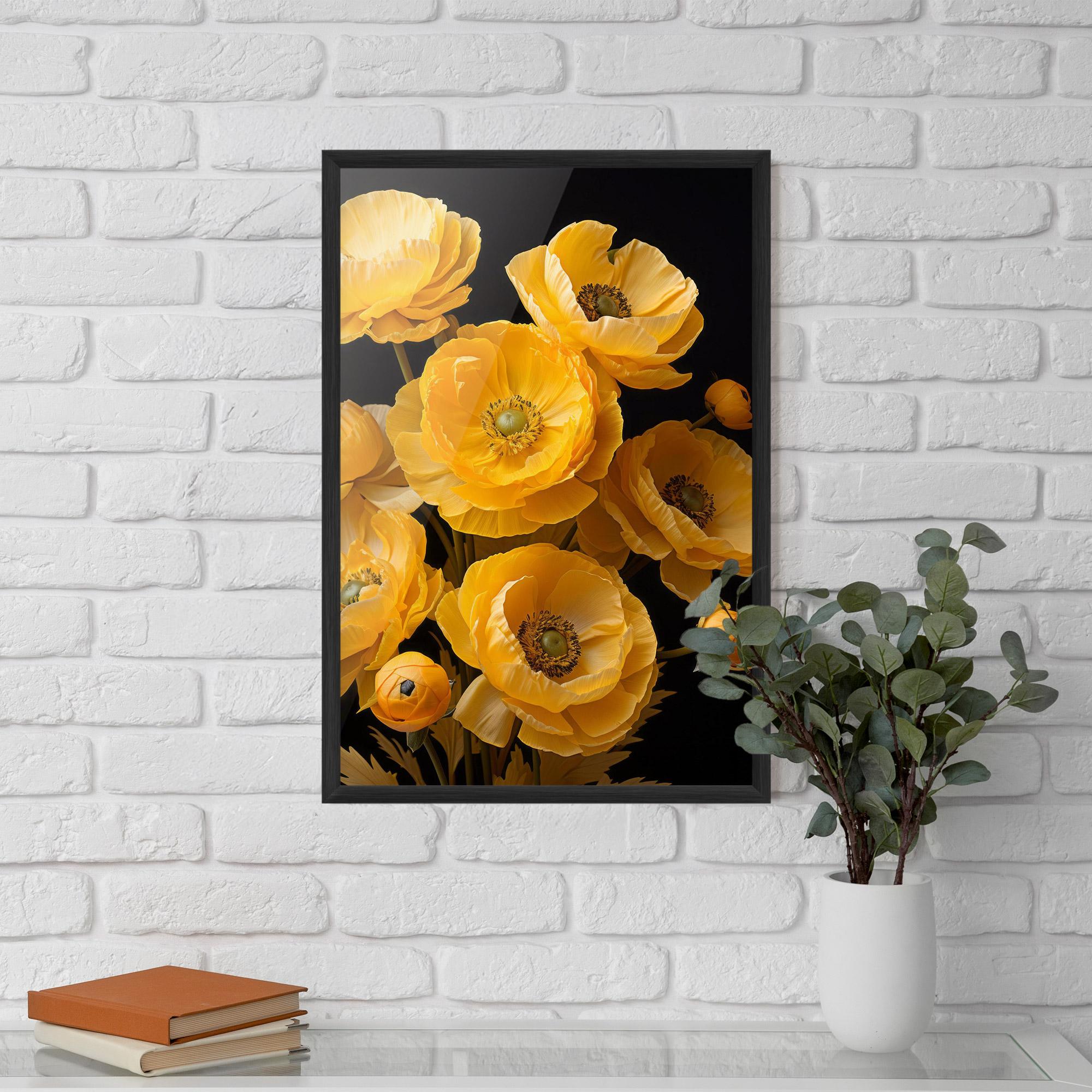 Рамкиран постер Yellow Poppy mockup 5
