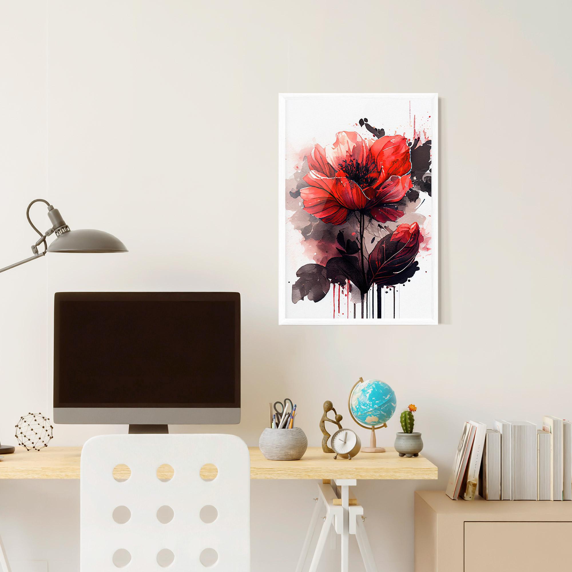 Рамкиран постер Watercolor Poppy mockup 6
