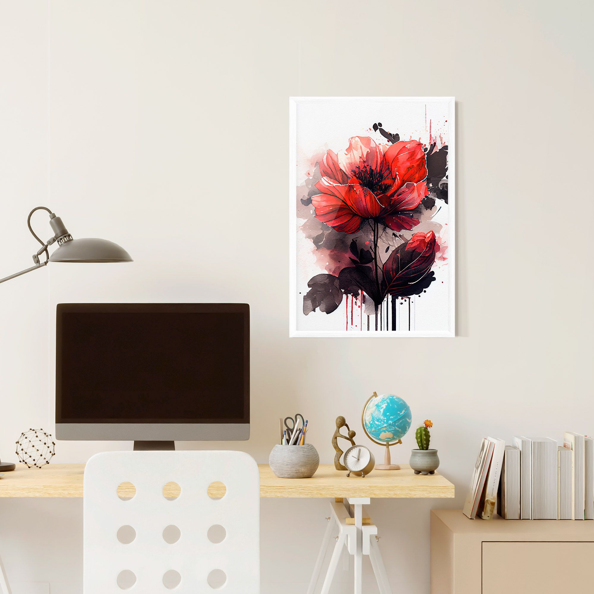 Watercolor Poppy mockup 6