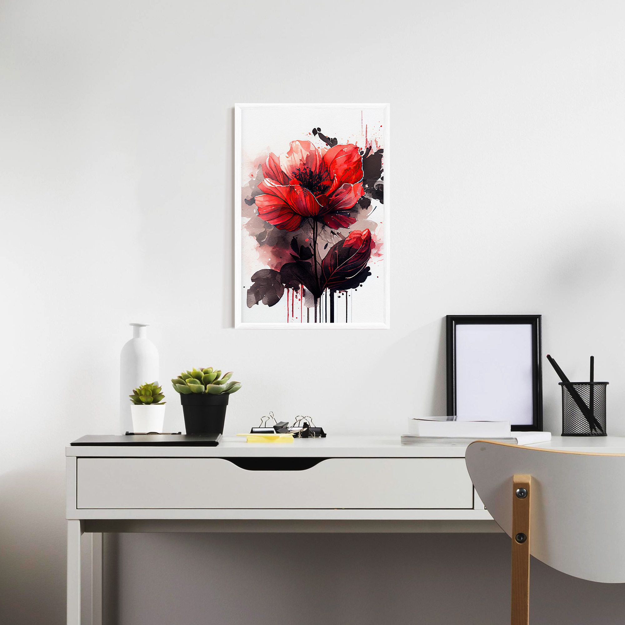 Watercolor Poppy mockup 7