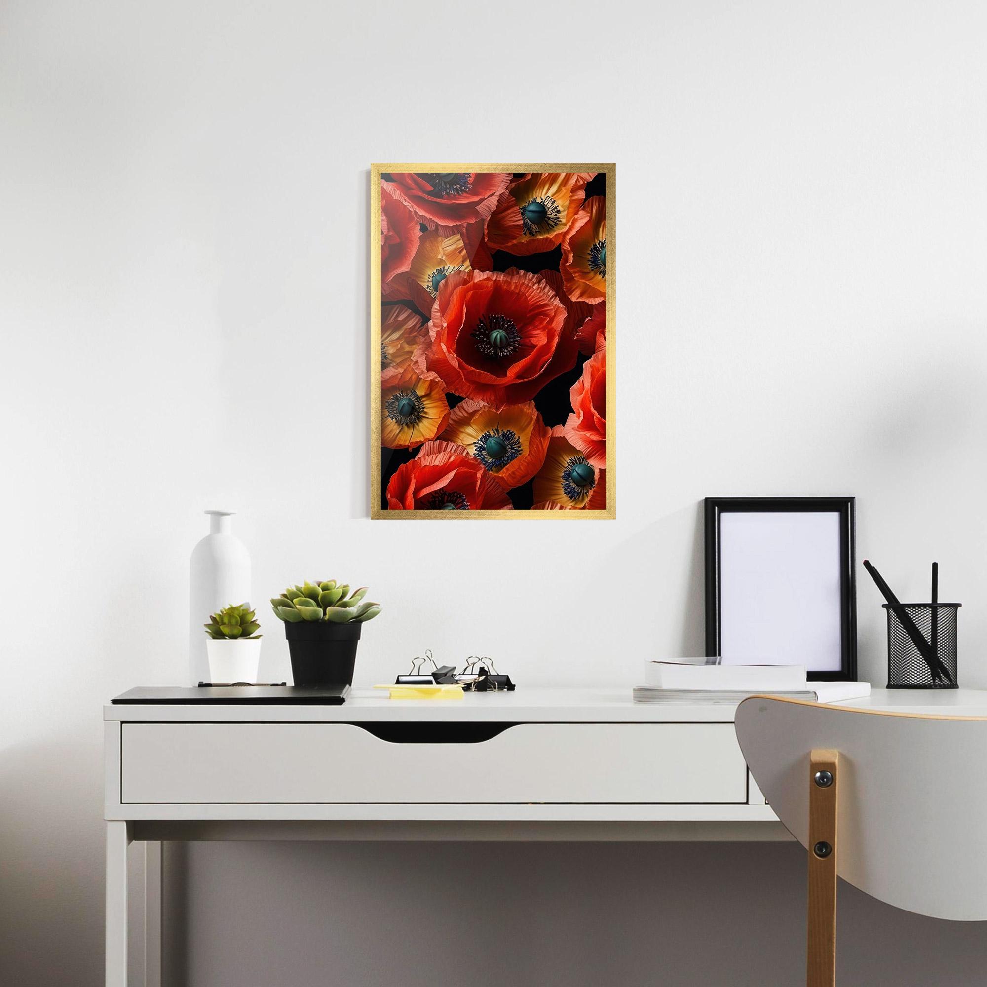 Рамкиран постер Red Orange Poppy mockup 7