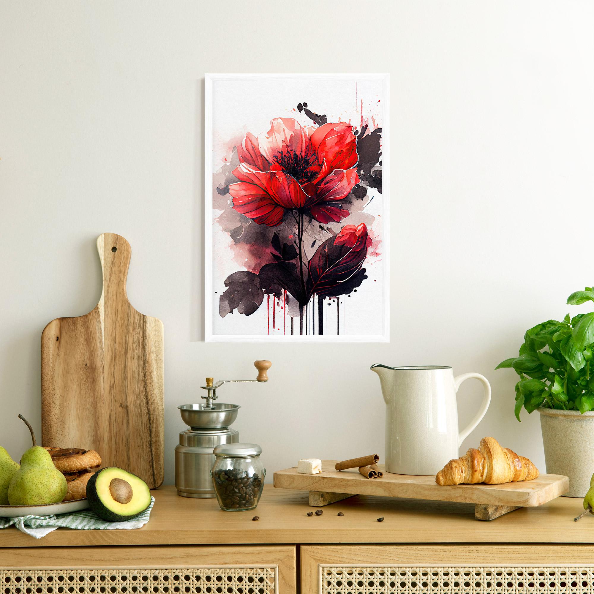 Рамкиран постер Watercolor Poppy mockup 8