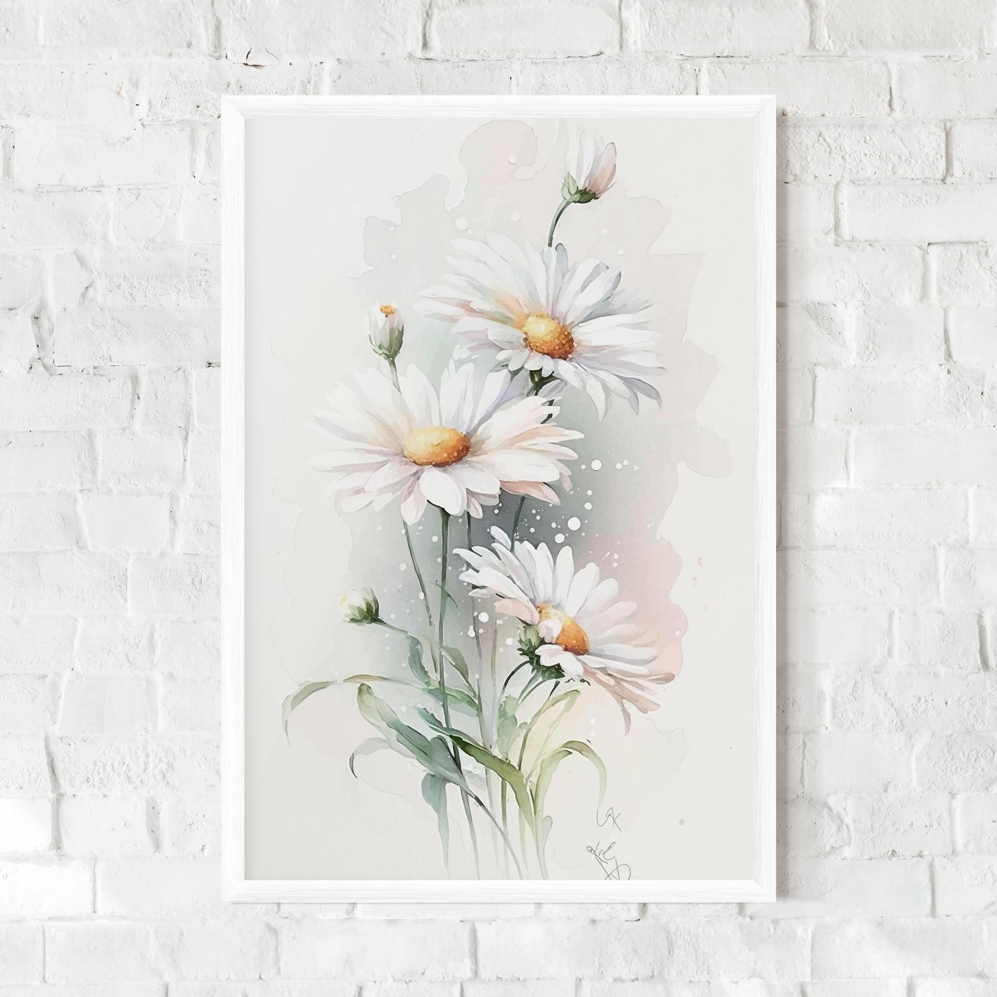 Рамкиран постер Dreamy White Daisy mockup 0