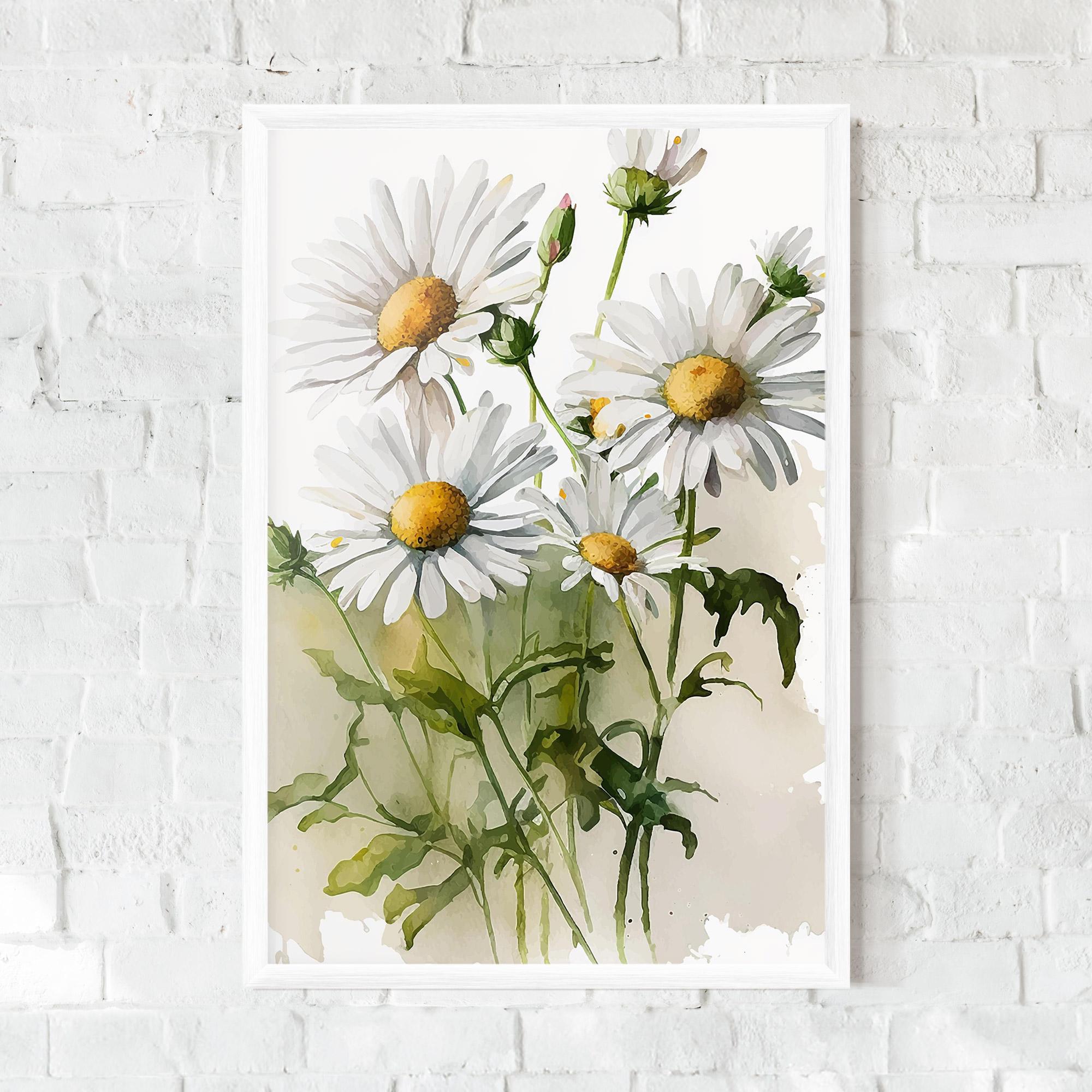 Рамкиран постер Painted Daisy mockup 0