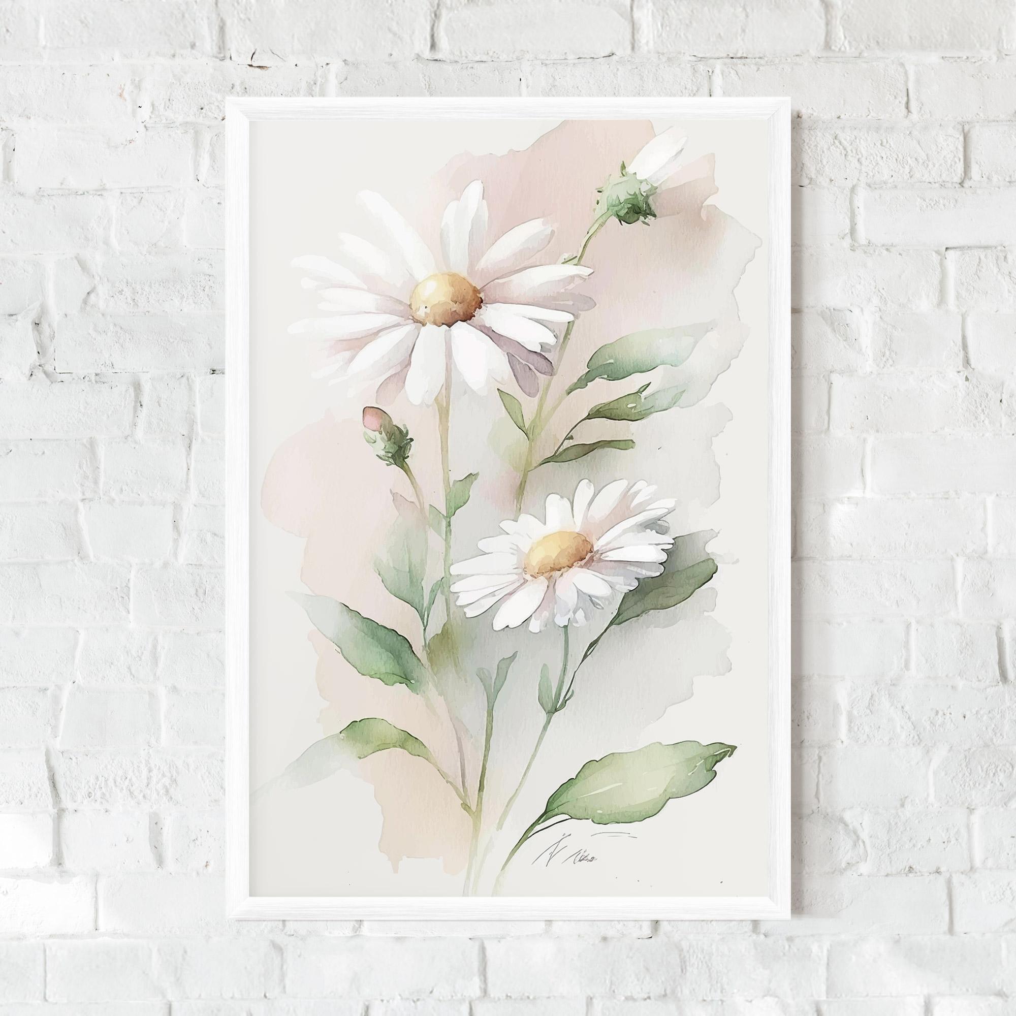 Рамкиран постер Painted Pretty Daisy mockup 0